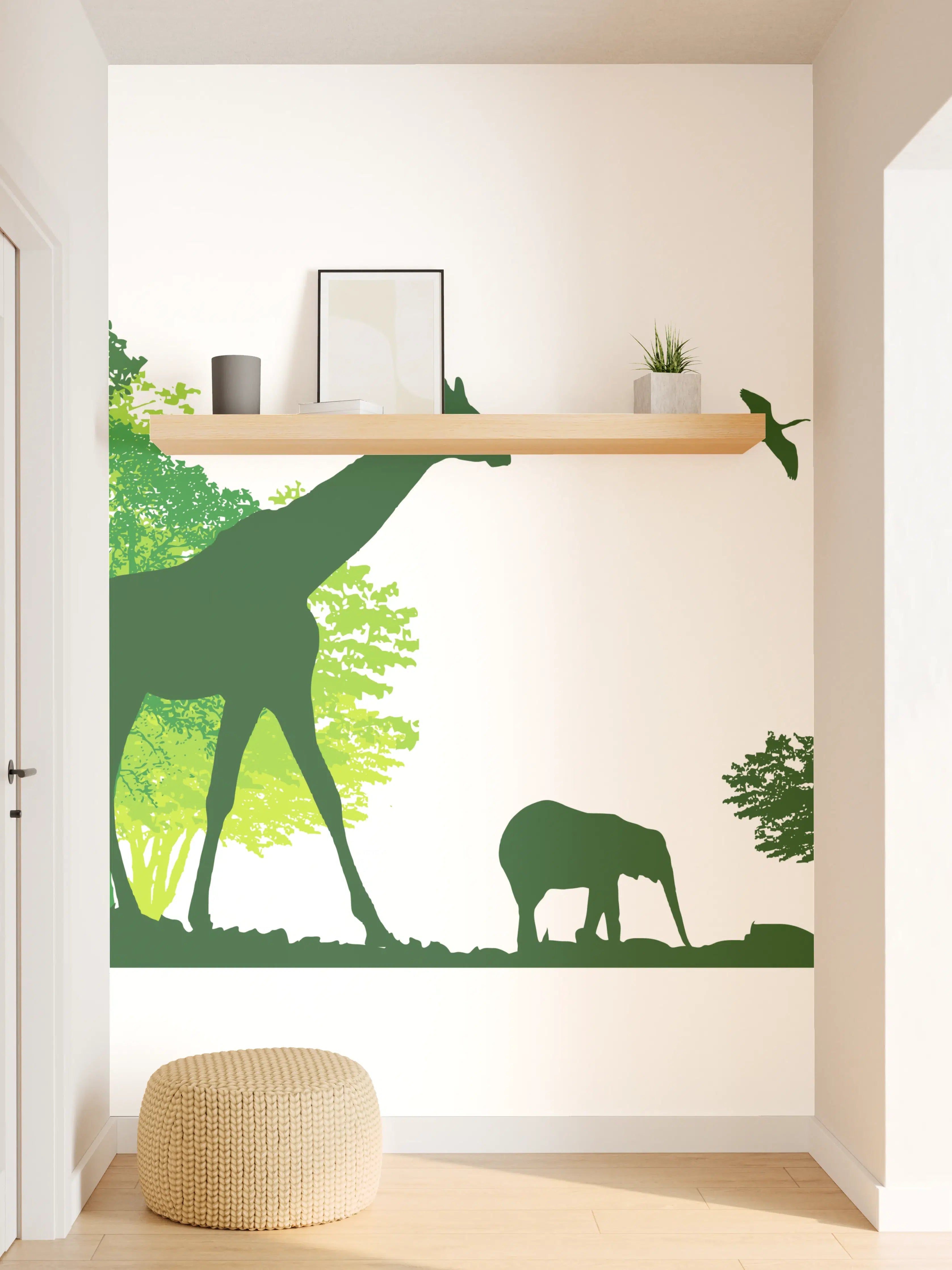 Wandverkleidung Flur - Wilde Tiere