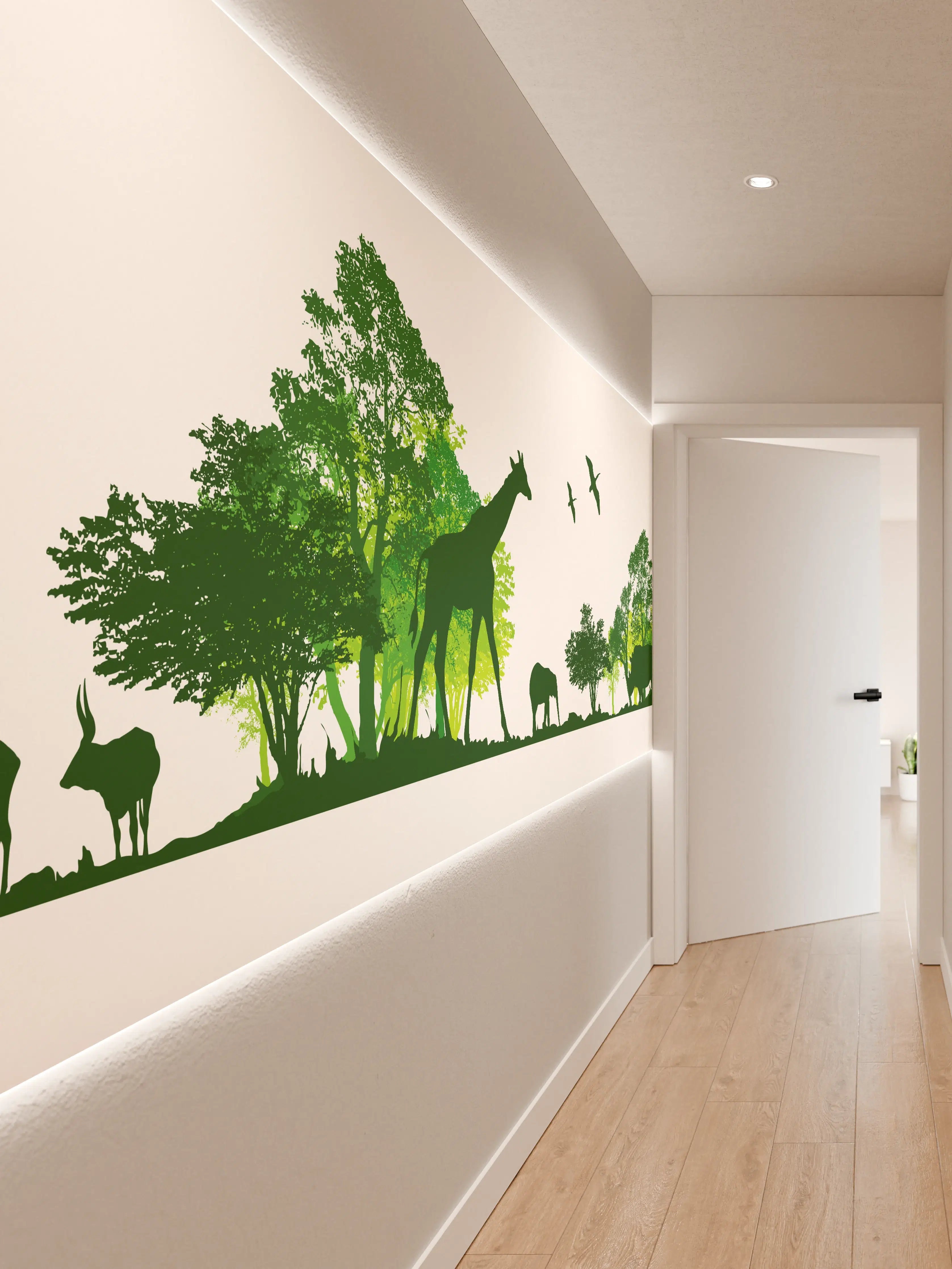 Wandverkleidung Flur - Wilde Tiere