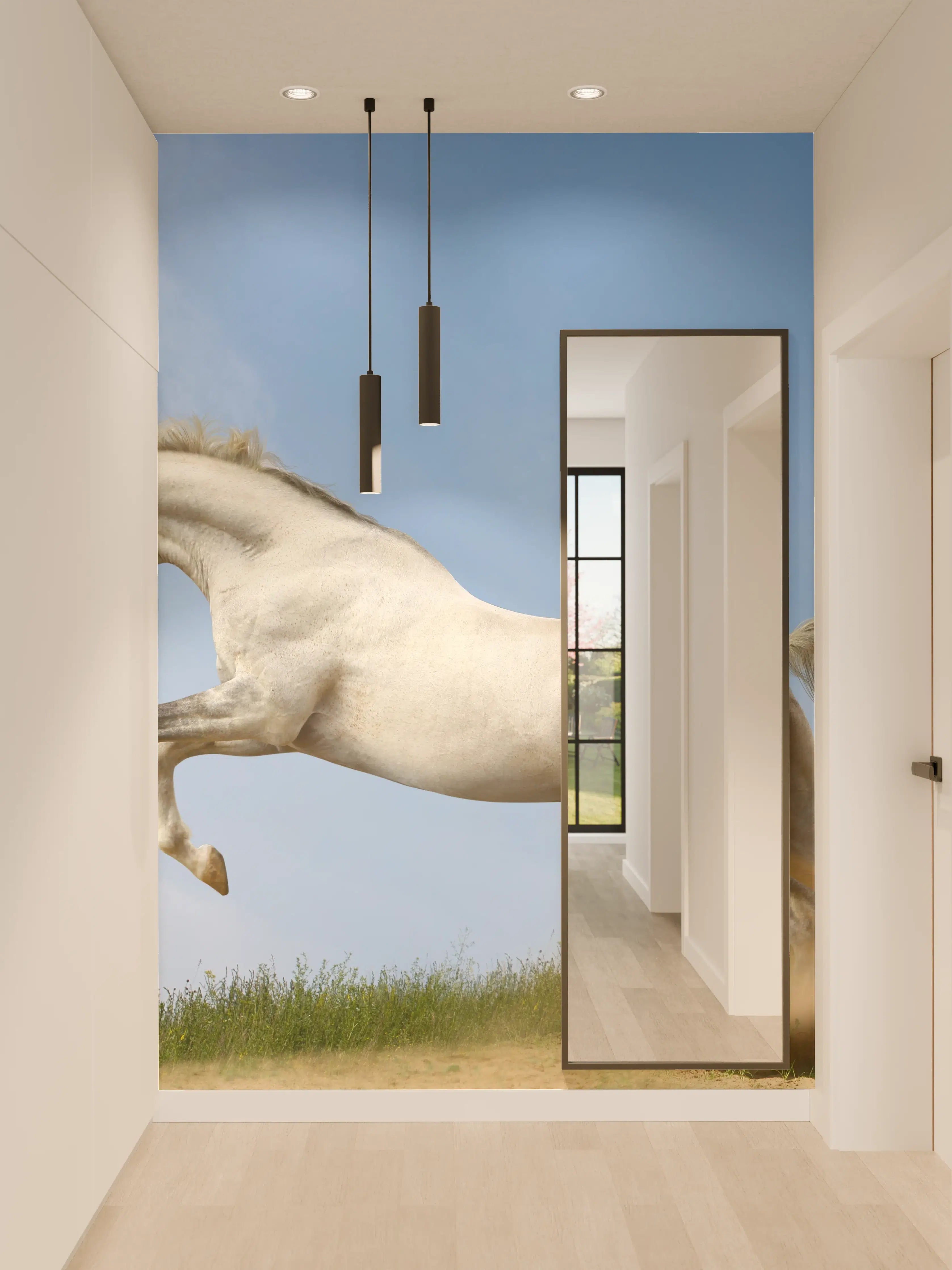 Wandverkleidung Flur - Wilder Araber-Hengst 