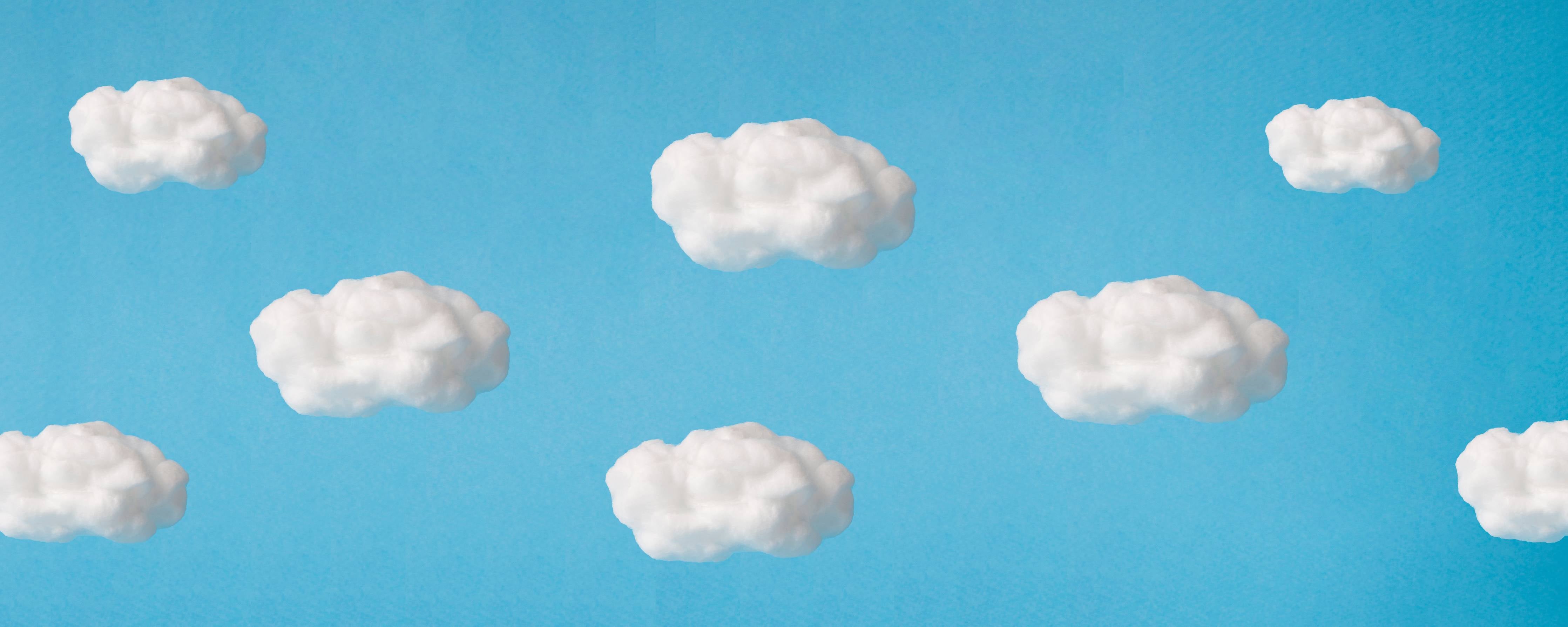 Wandverkleidung Flur-Wolke aus Watte auf himmelblauem Hintergrund