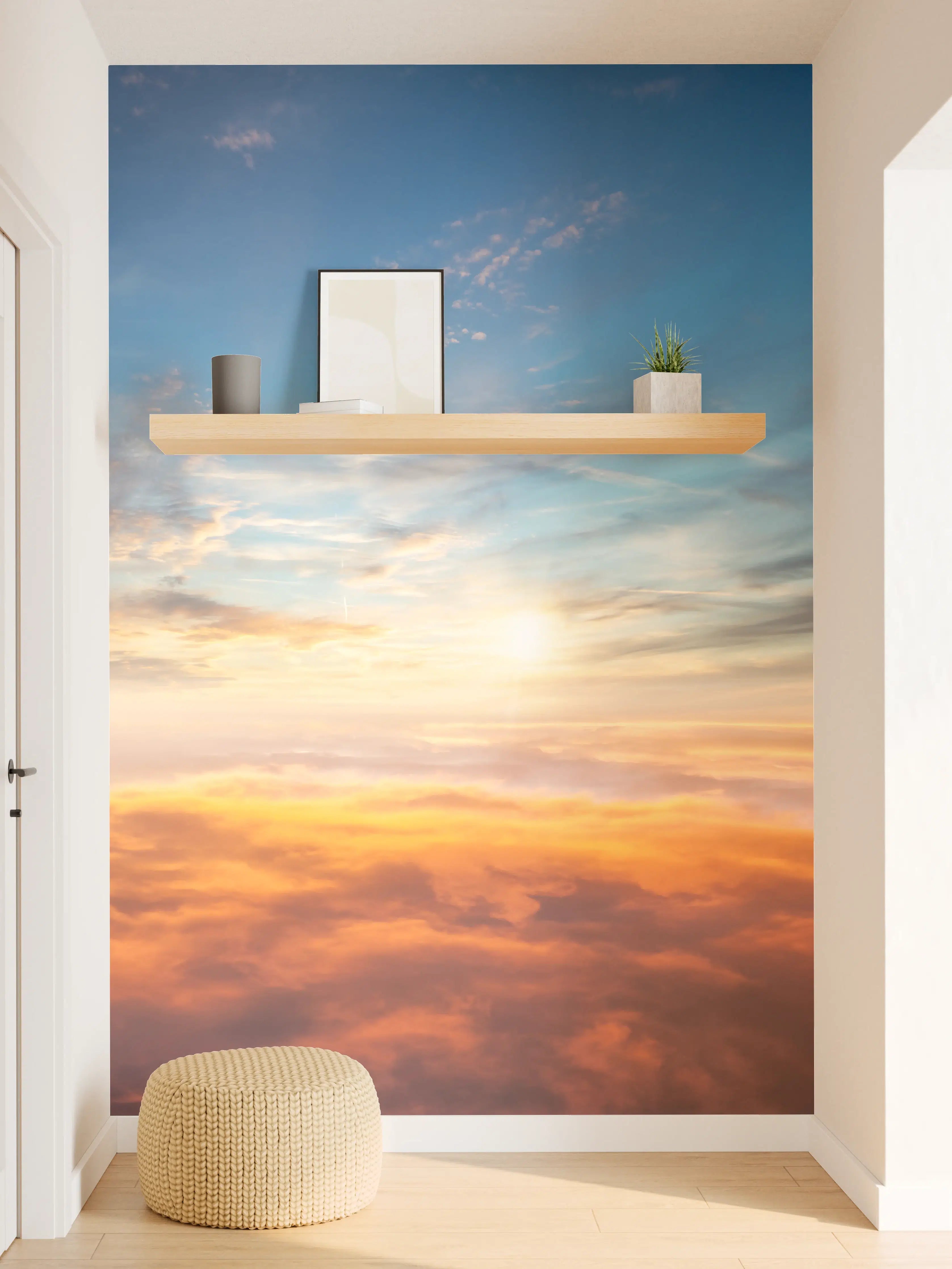 Wandverkleidung Flur - Wolkenglanz im grauen Sonnenlicht