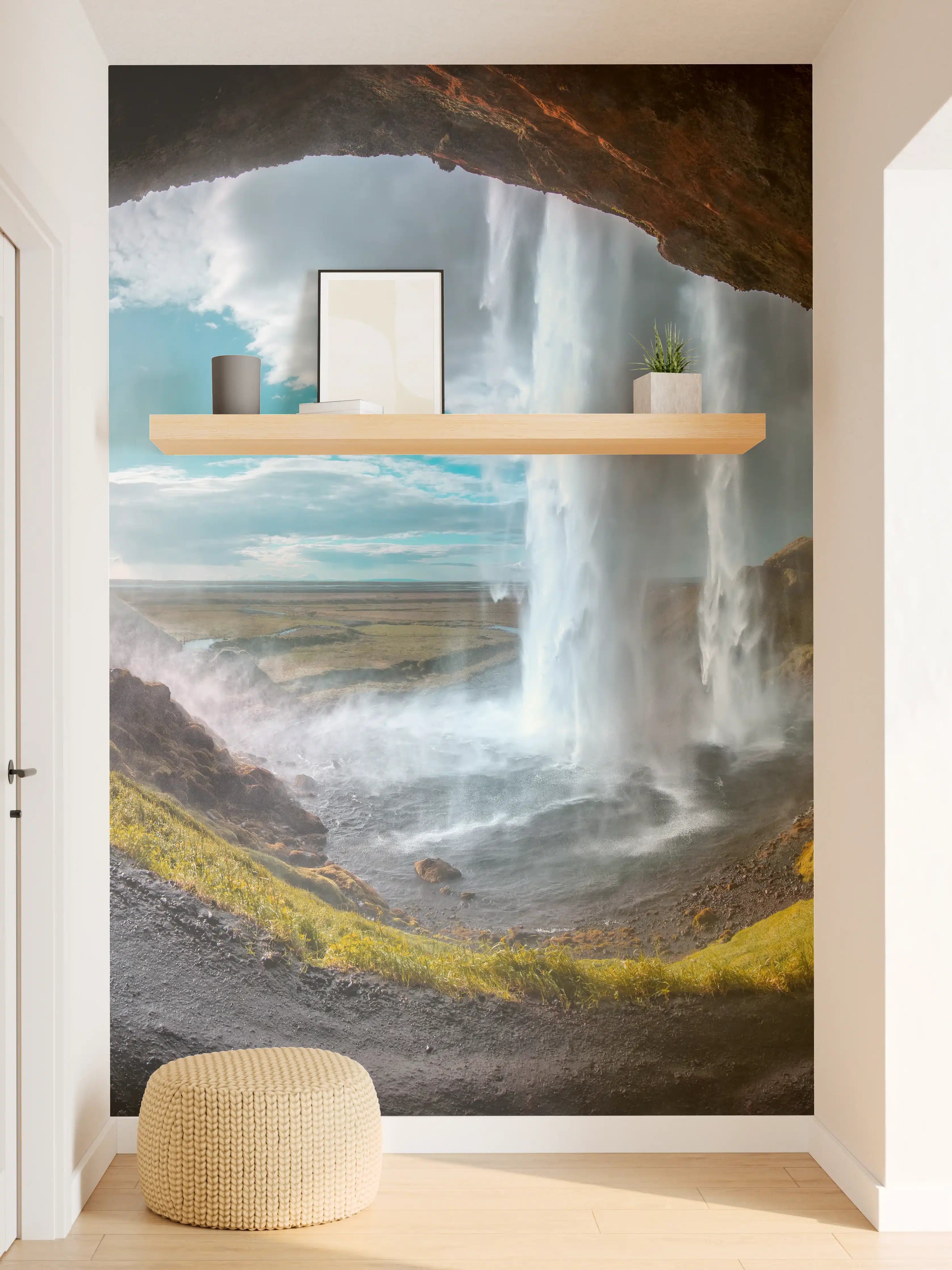 Wandverkleidung Flur - Wundersamer Wasserfall in der Natur