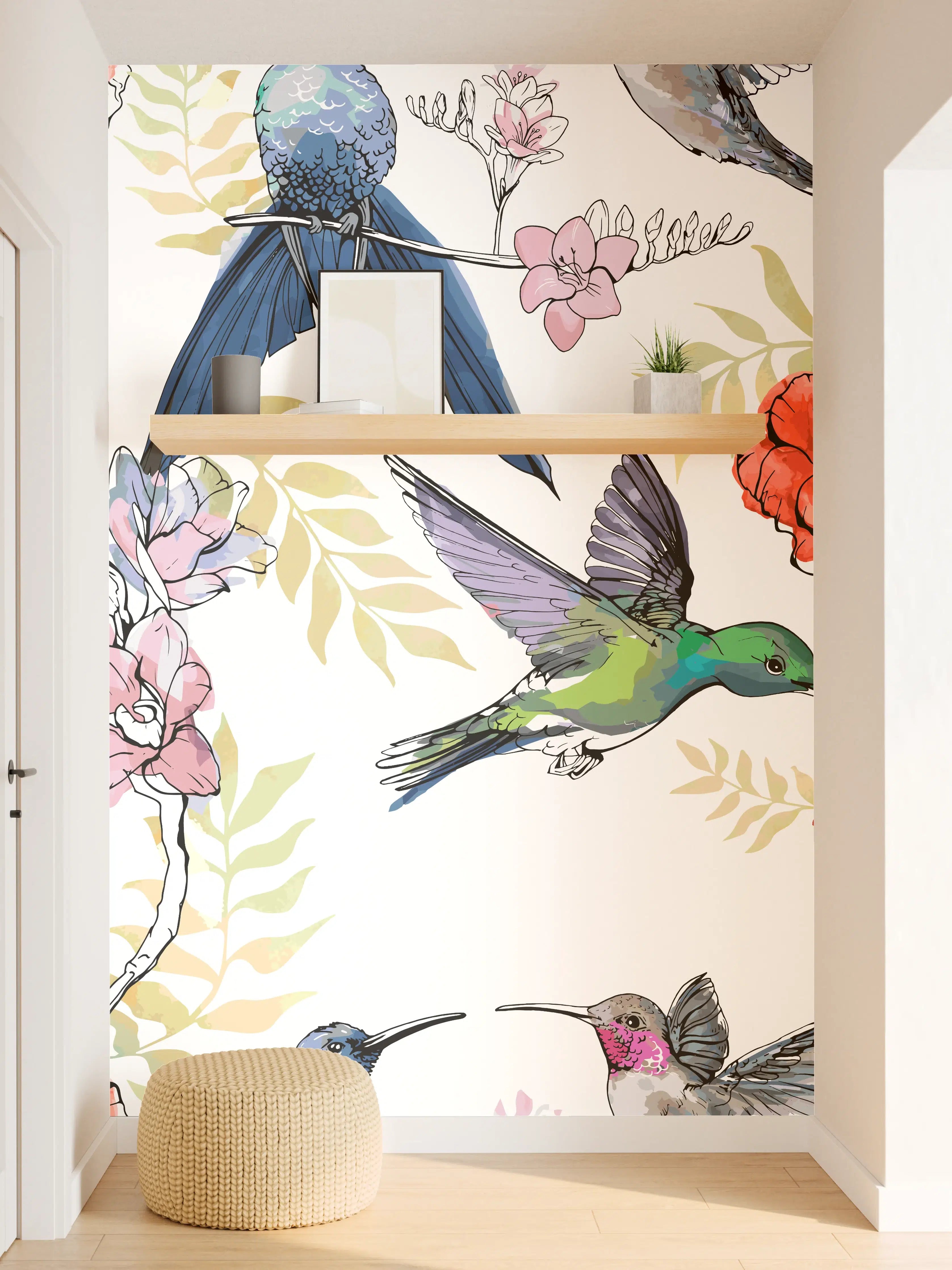 Wandverkleidung Flur - Wunderschöne Kolibris