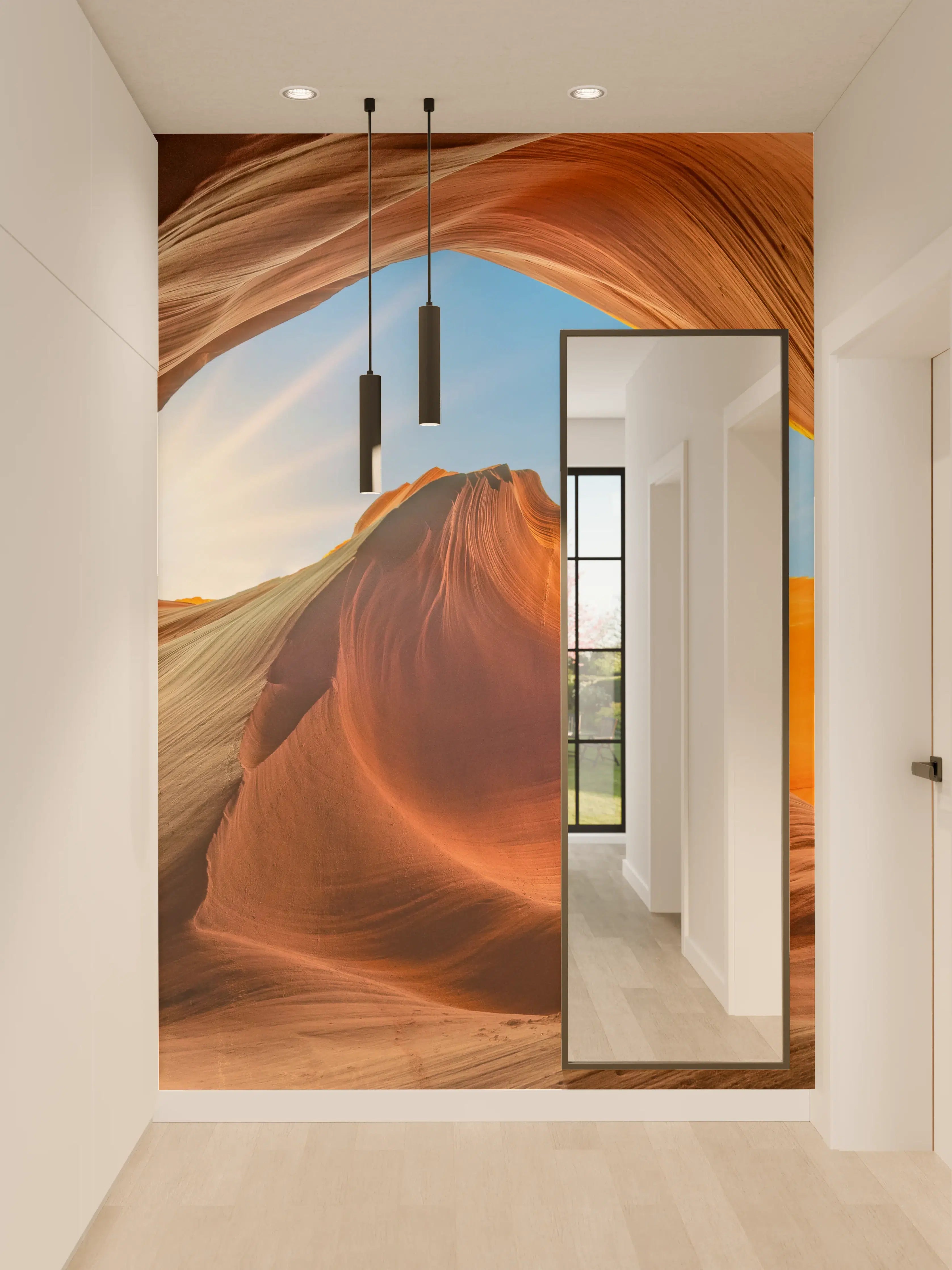 Wandverkleidung Flur - Wunderschöner Sonnenaufgang im antiken Slot Canyon