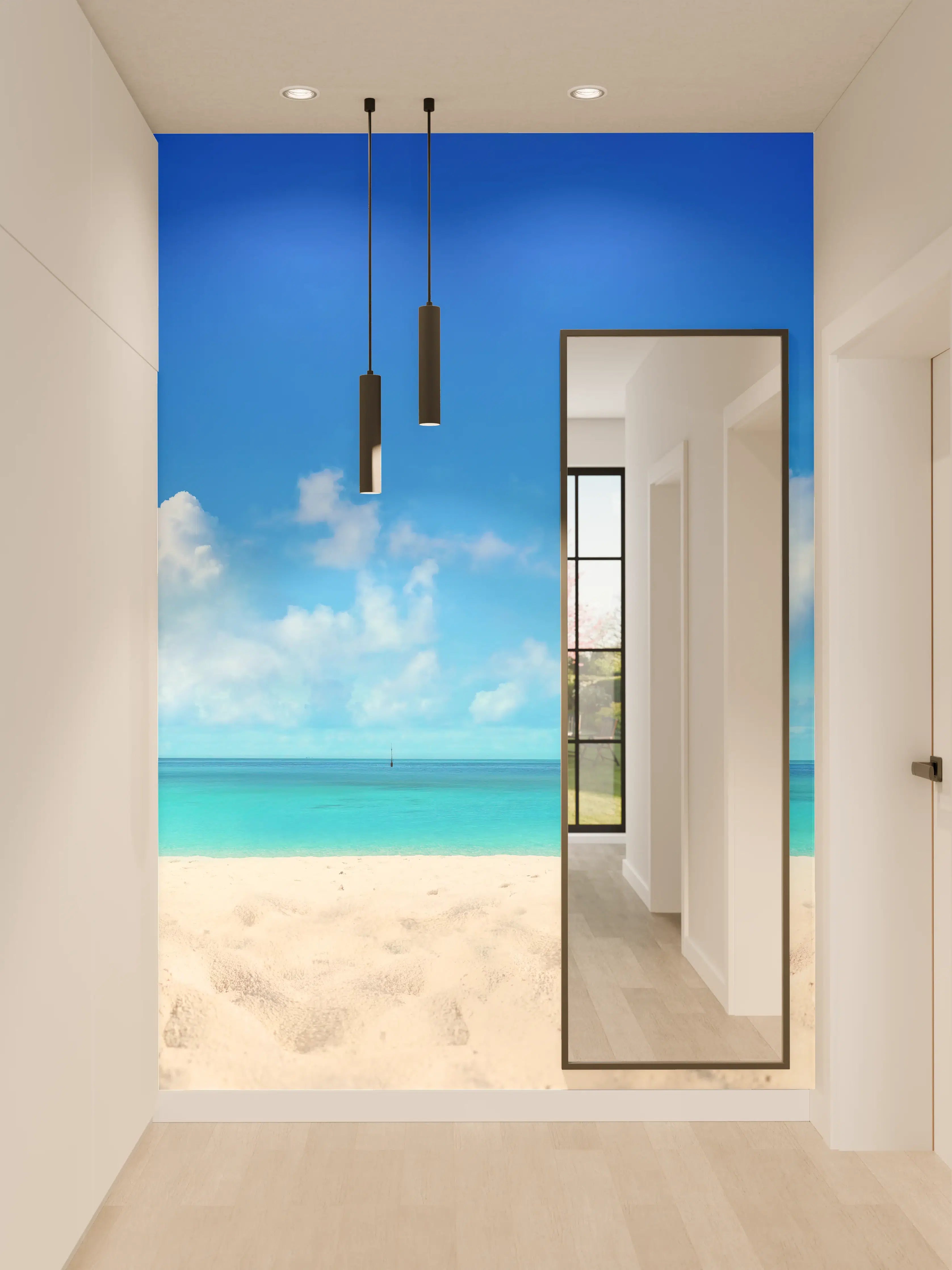 Wandverkleidung Flur - Wunderschöner Strand mit hellem Sand