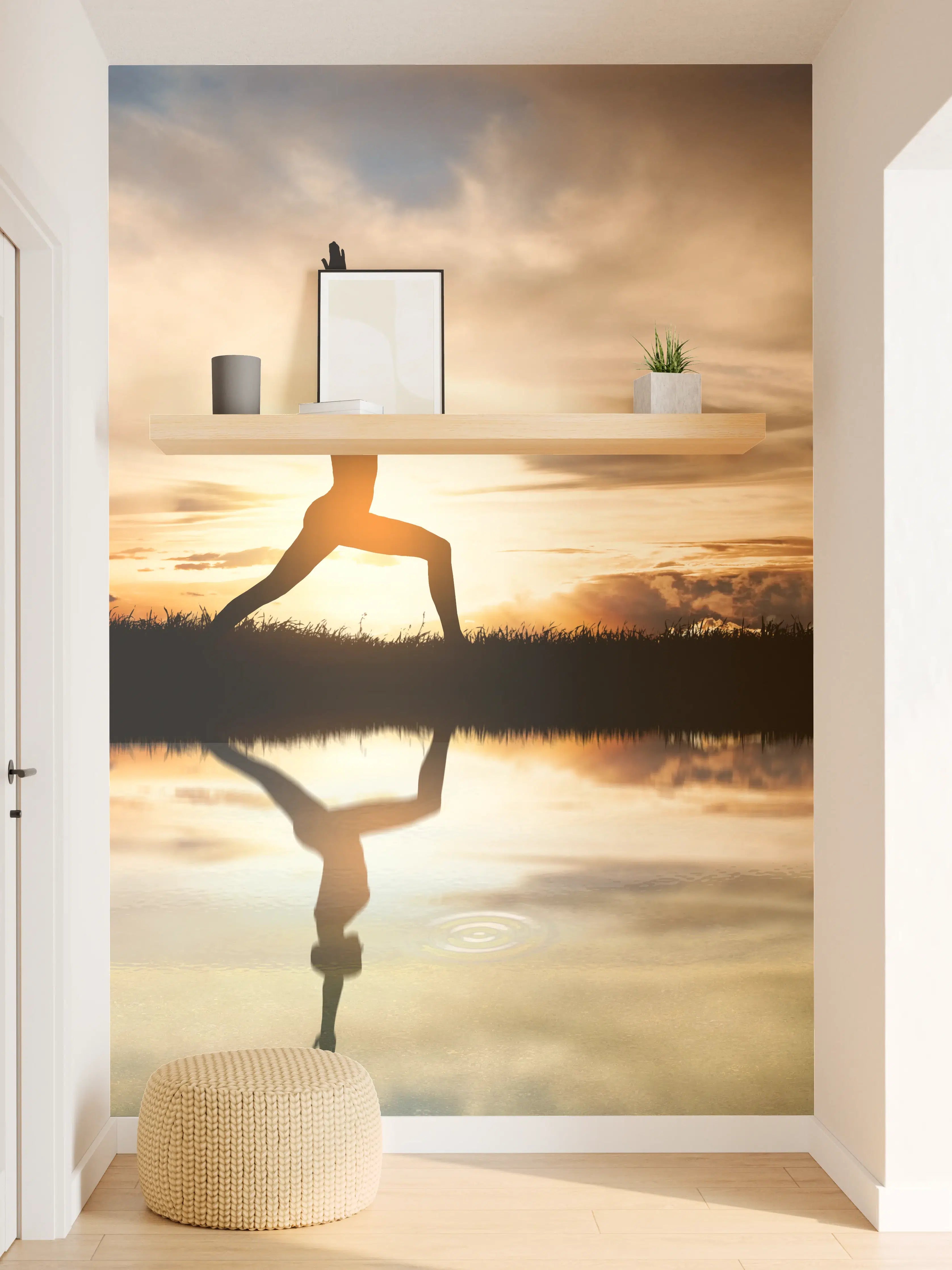 Wandverkleidung Flur - Yoga praktizierendes Mädchen