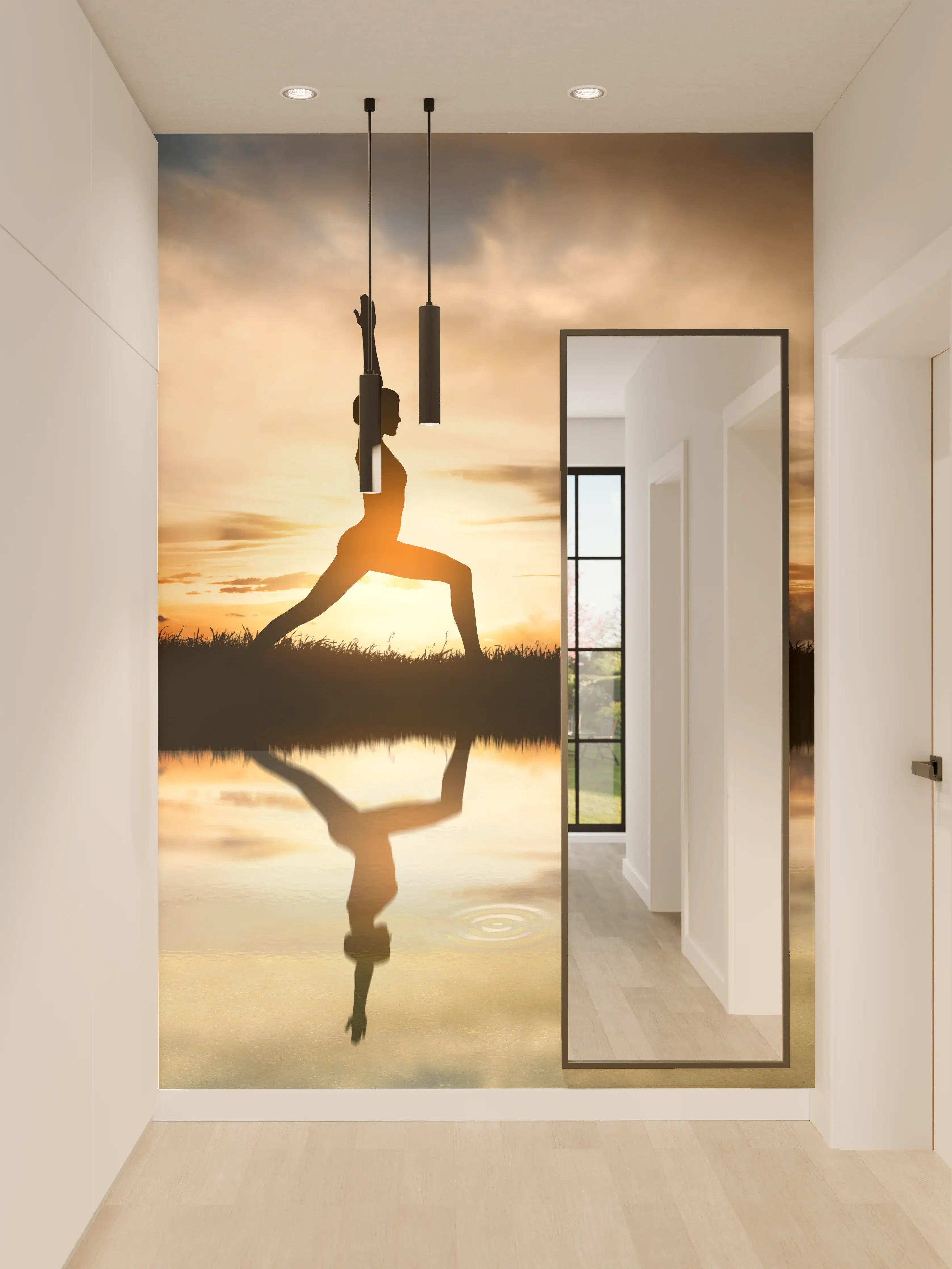 Wandverkleidung Flur - Yoga praktizierendes Mädchen