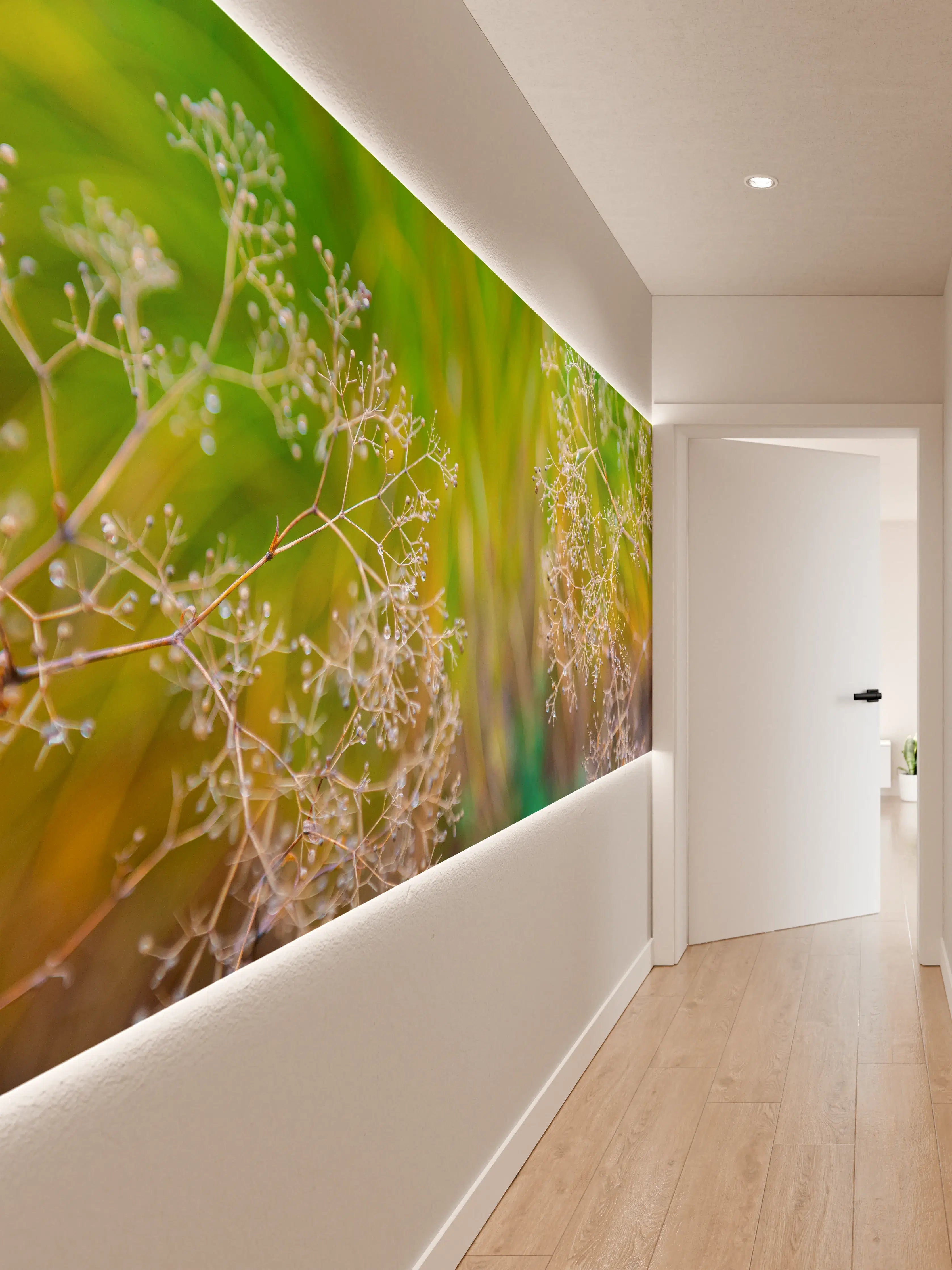 Wandverkleidung Flur - Zarte Gartenblumen im Frühling