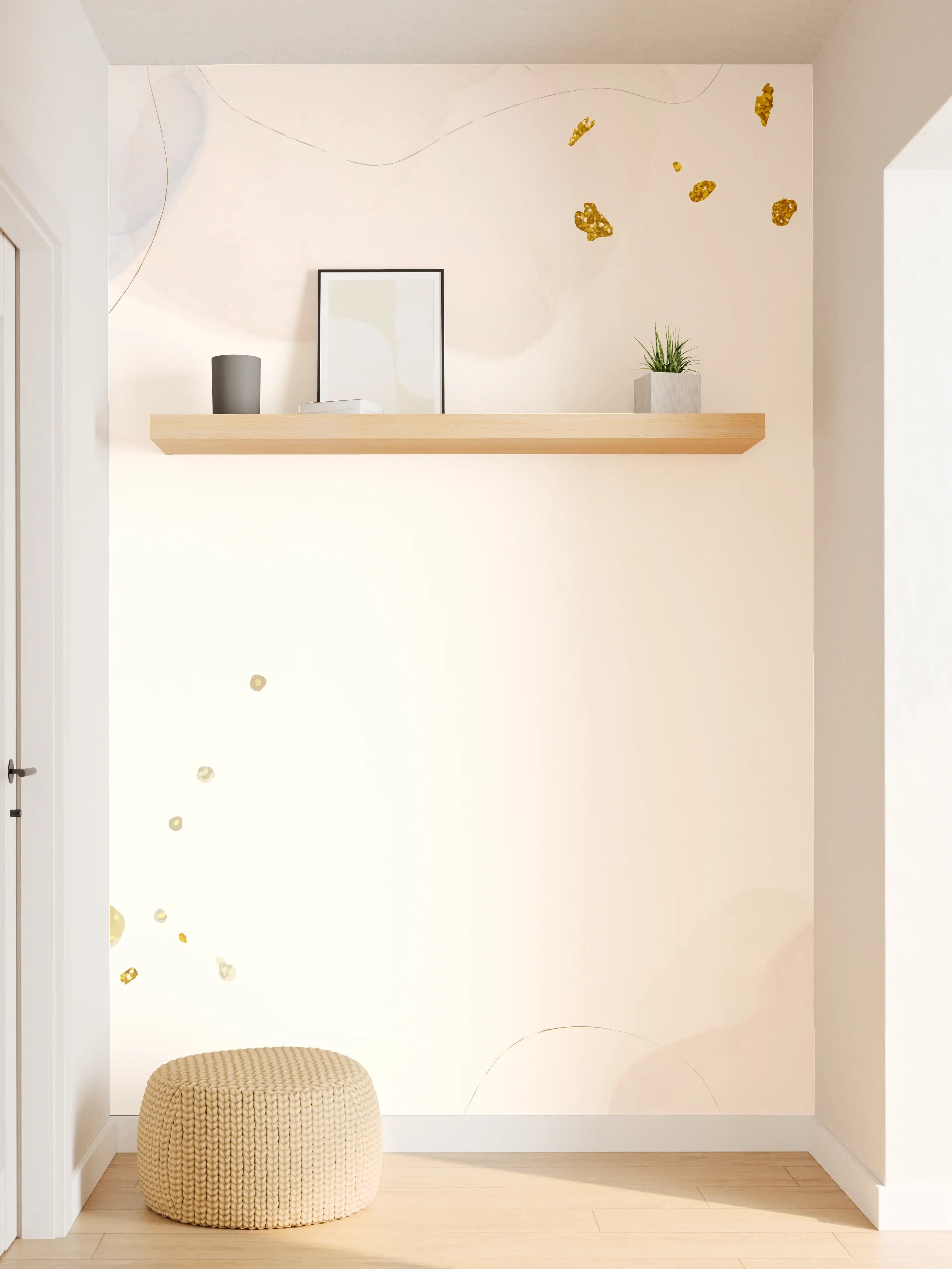 Wandverkleidung Flur - Zartes Blumen Aquarell Design