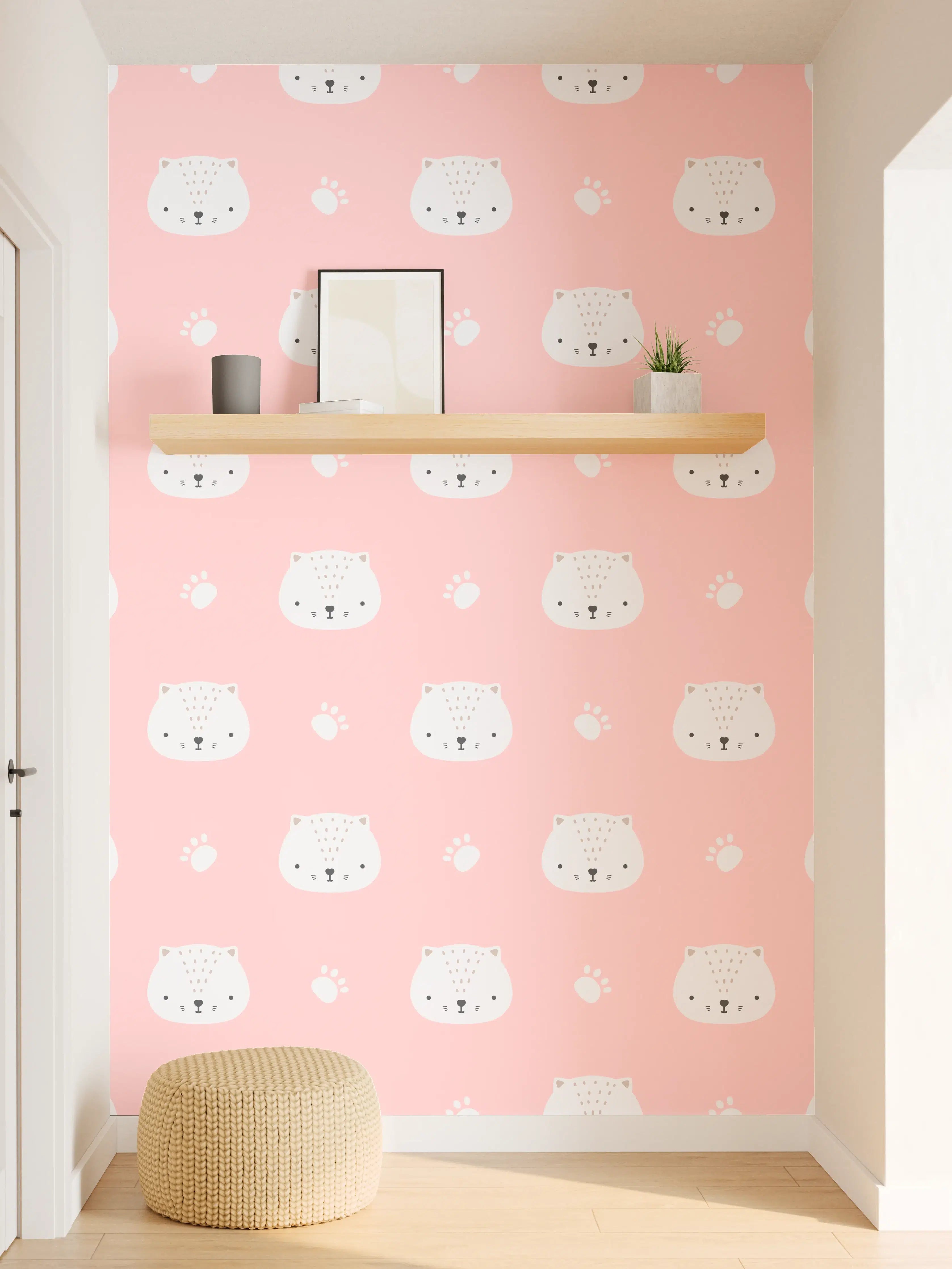 Wandverkleidung Flur - Zartes pastellfarbenes Muster mit Skull-Design