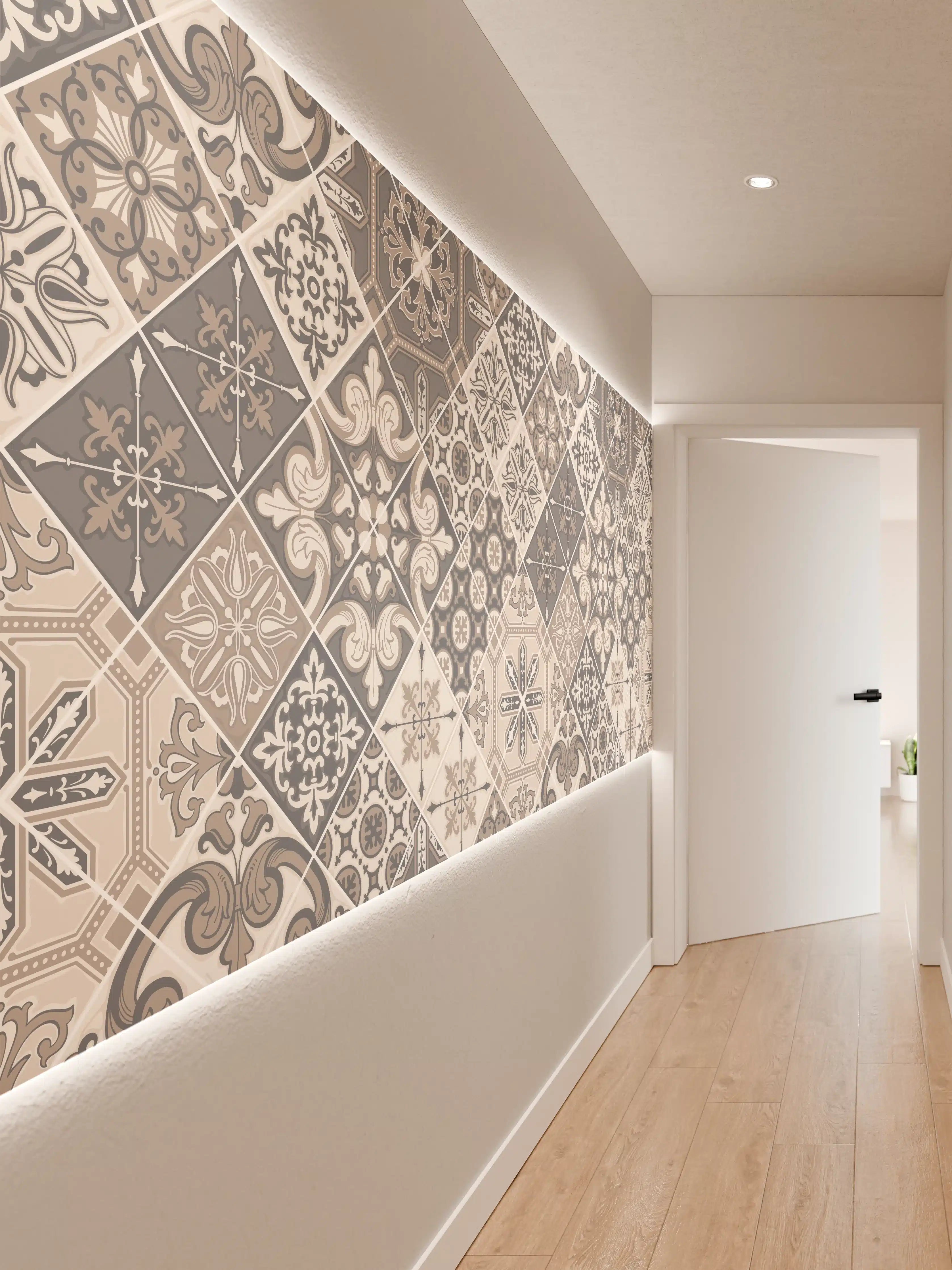 Wandverkleidung Flur - Zeitlose Fliesen mit grauen Akzenten