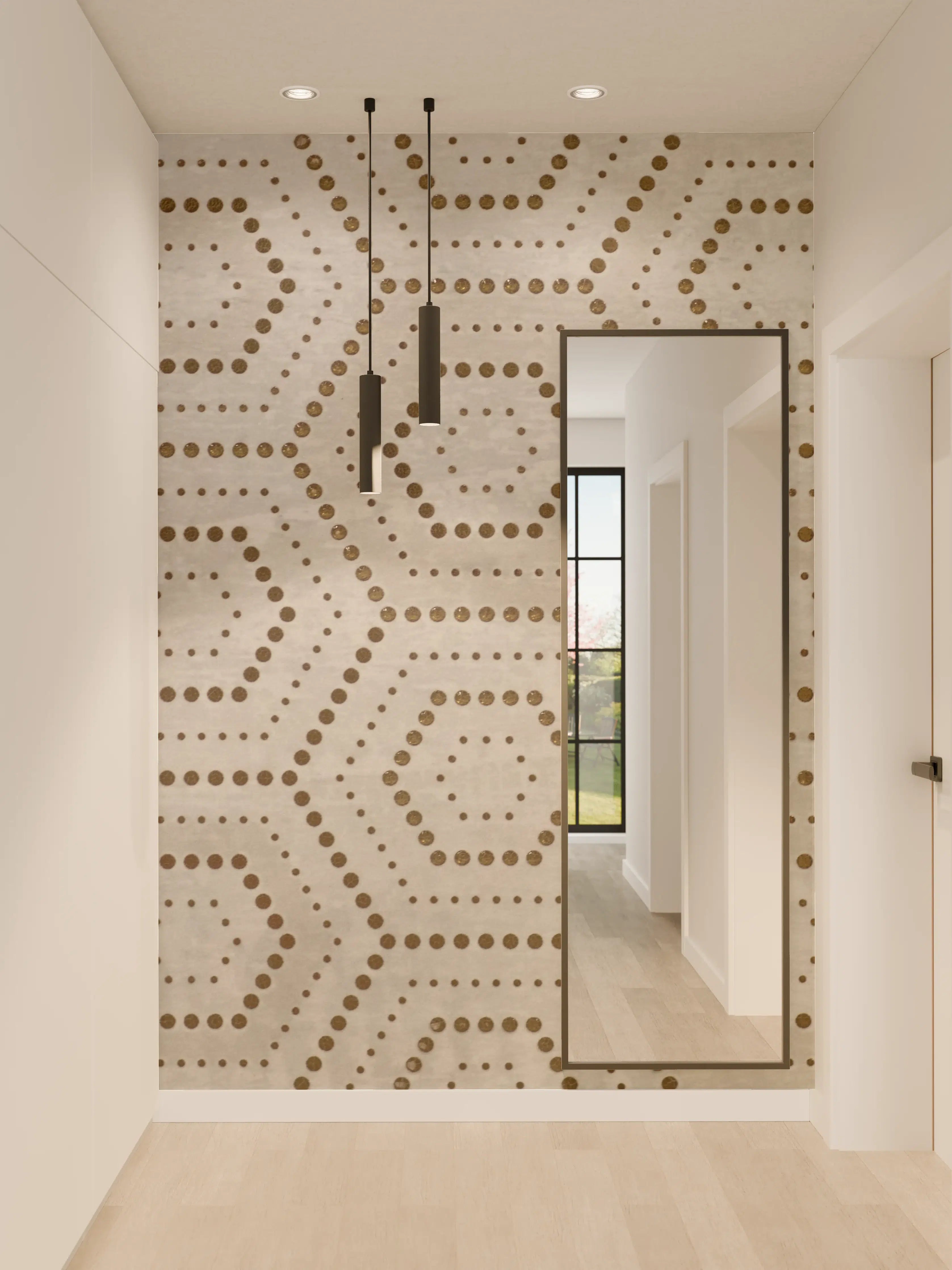 Wandverkleidung Flur - Zeitlose Grauwandkunst: Geometrische Muster