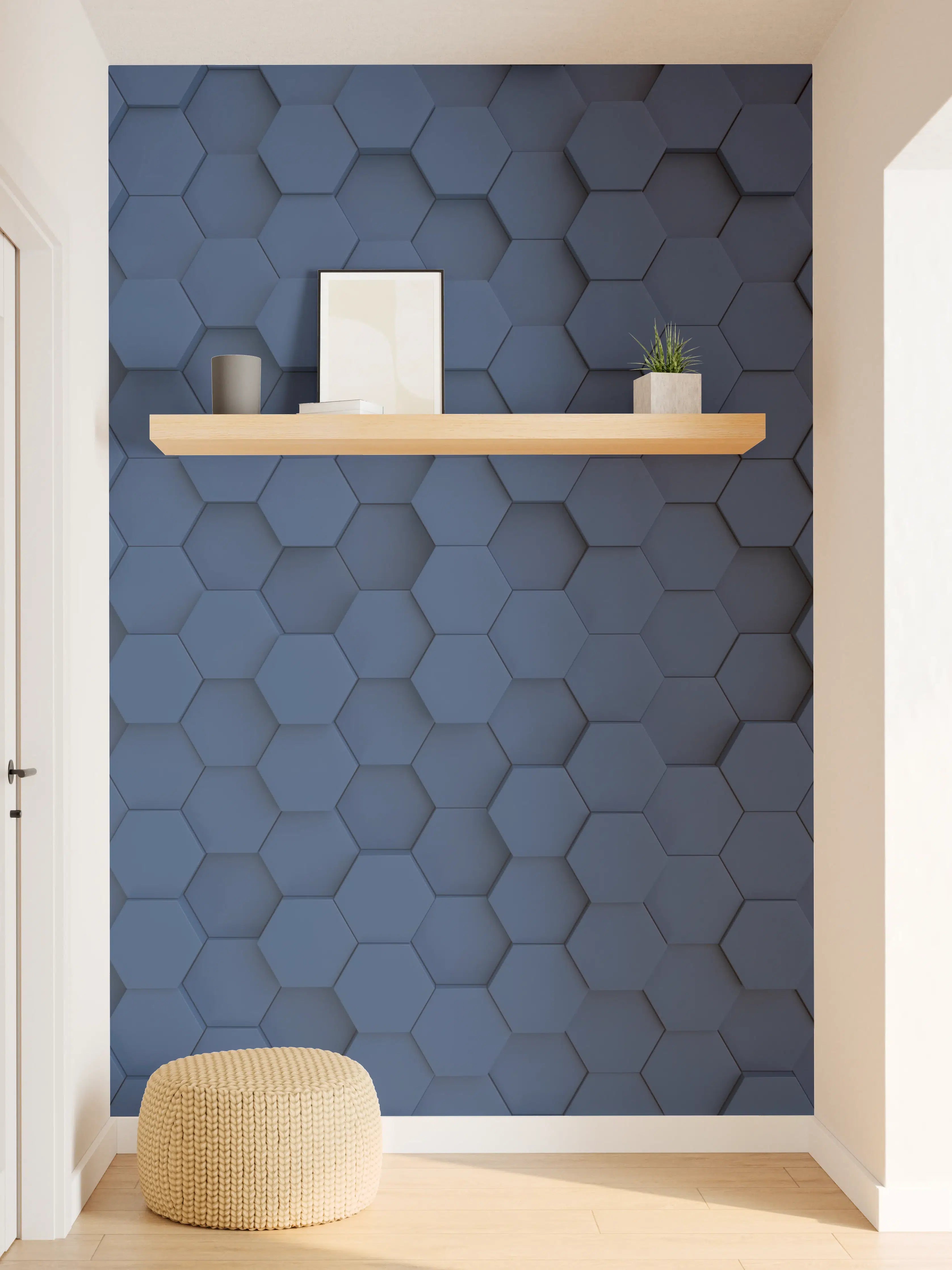 Wandverkleidung Flur - Zeitlose graue Hexagon-Wanddekoration