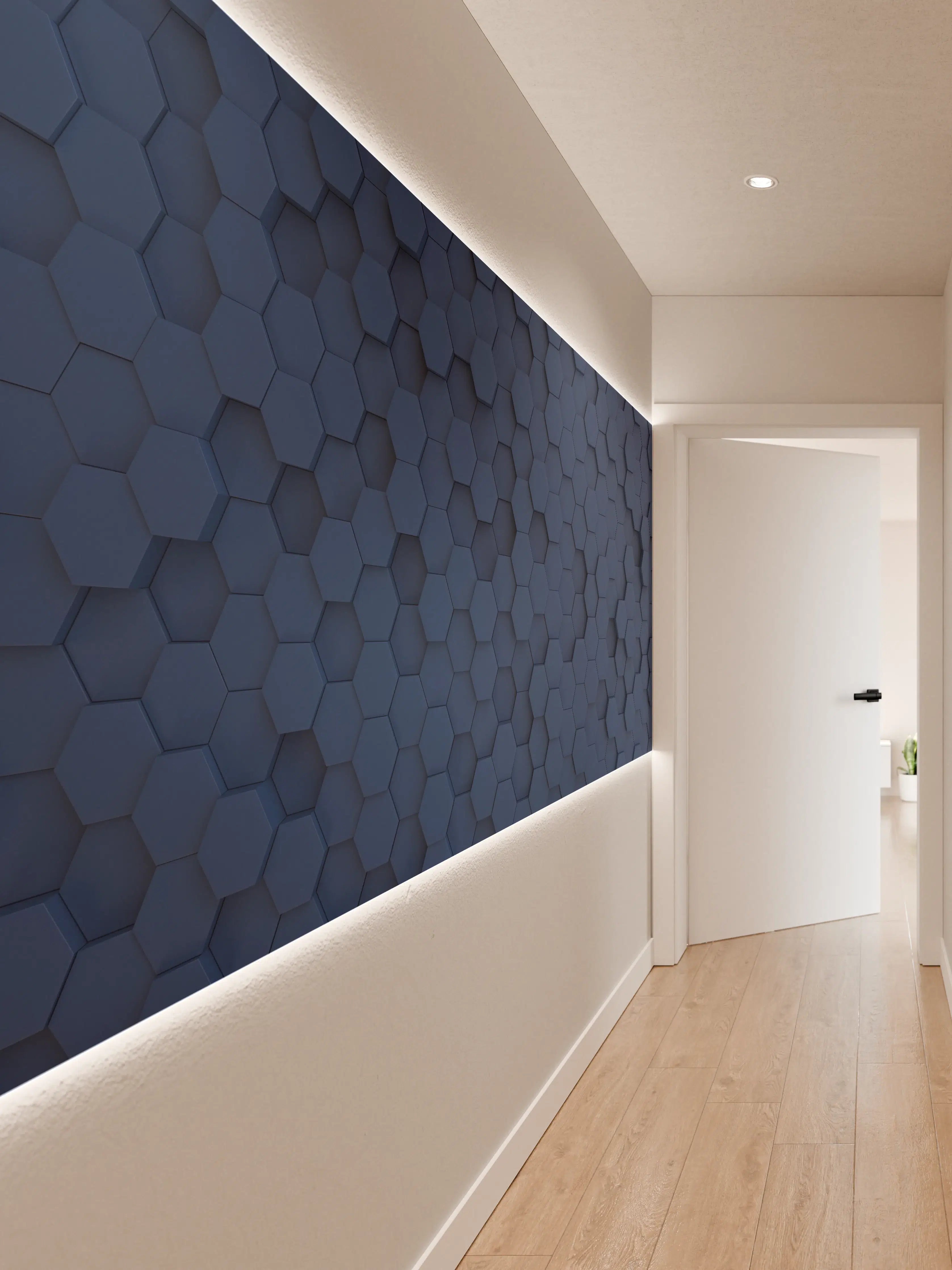 Wandverkleidung Flur - Zeitlose graue Hexagon-Wanddekoration
