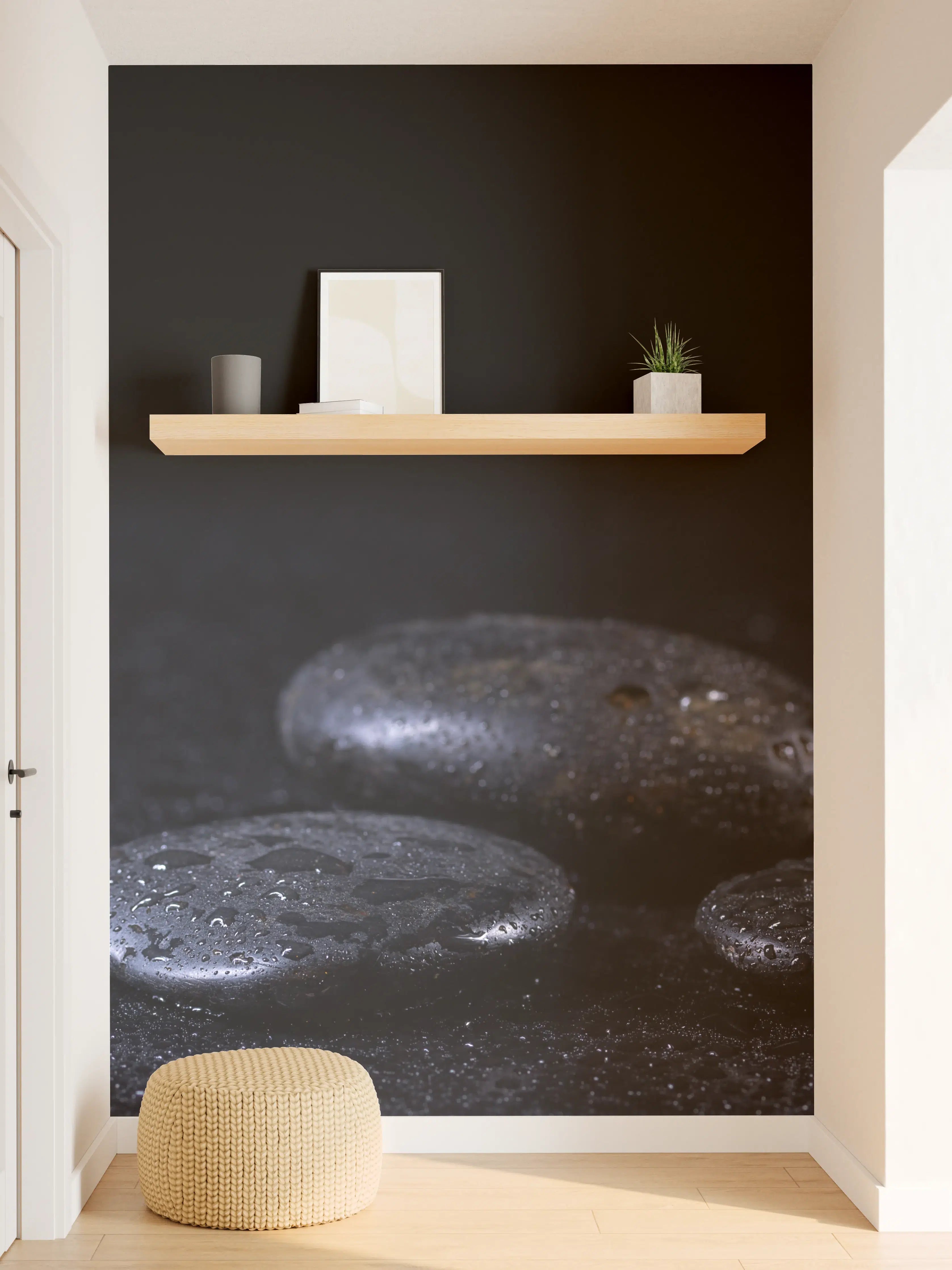 Wandverkleidung Flur - Zen - Schwarze Steine