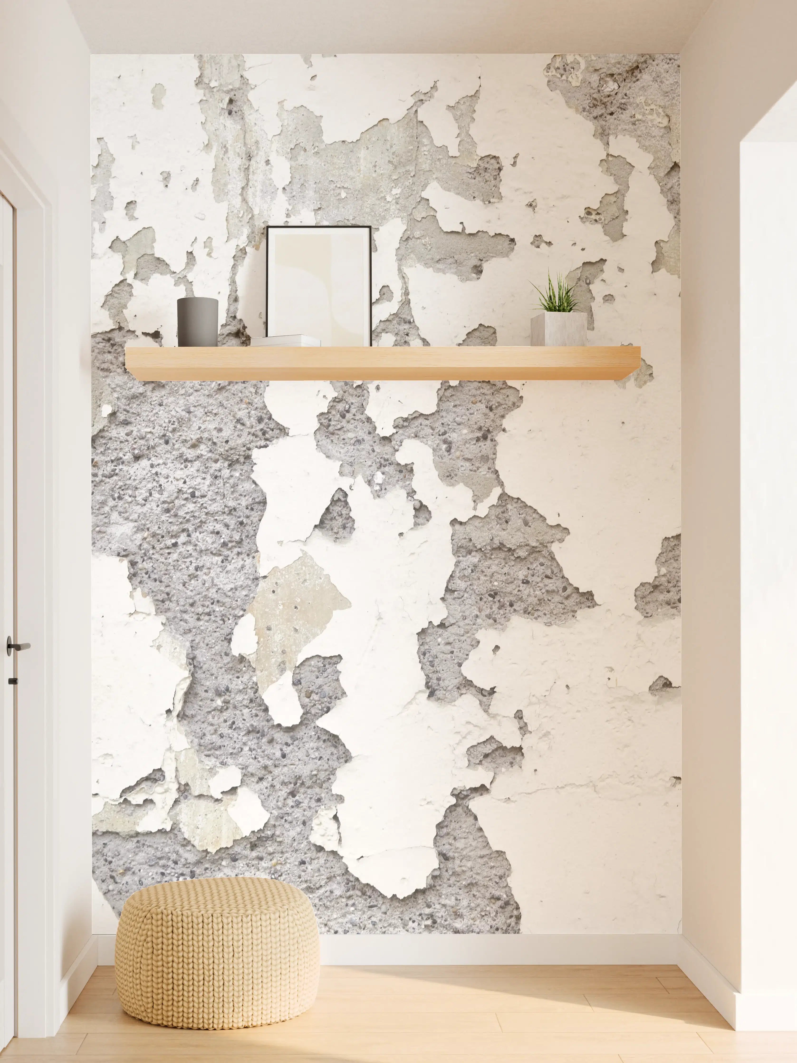 Wandverkleidung Flur - Zerplatze Fassade eines alten Hauses