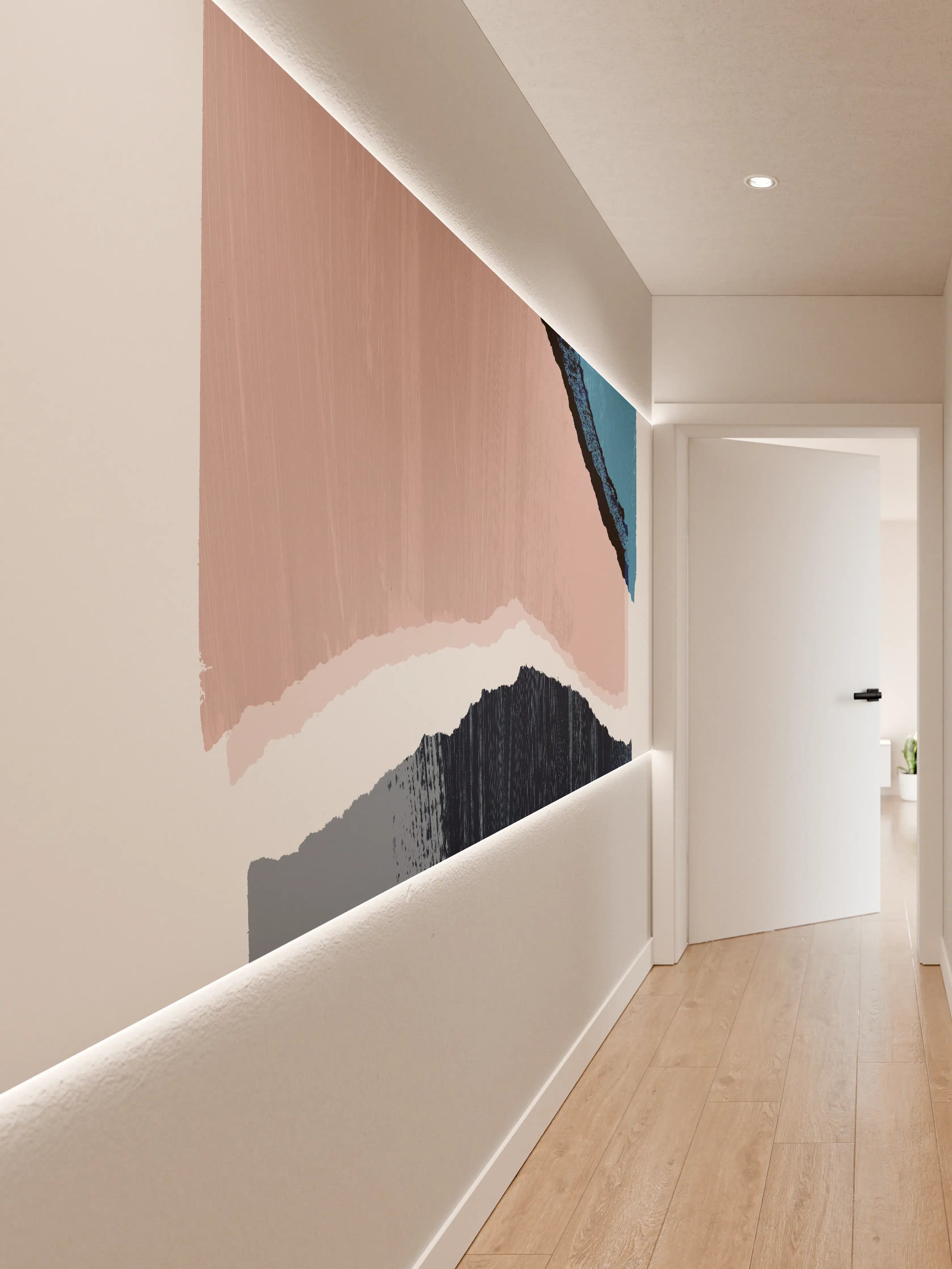 Wandverkleidung Flur - Zerrissenes Papier Muster - Kunst 
