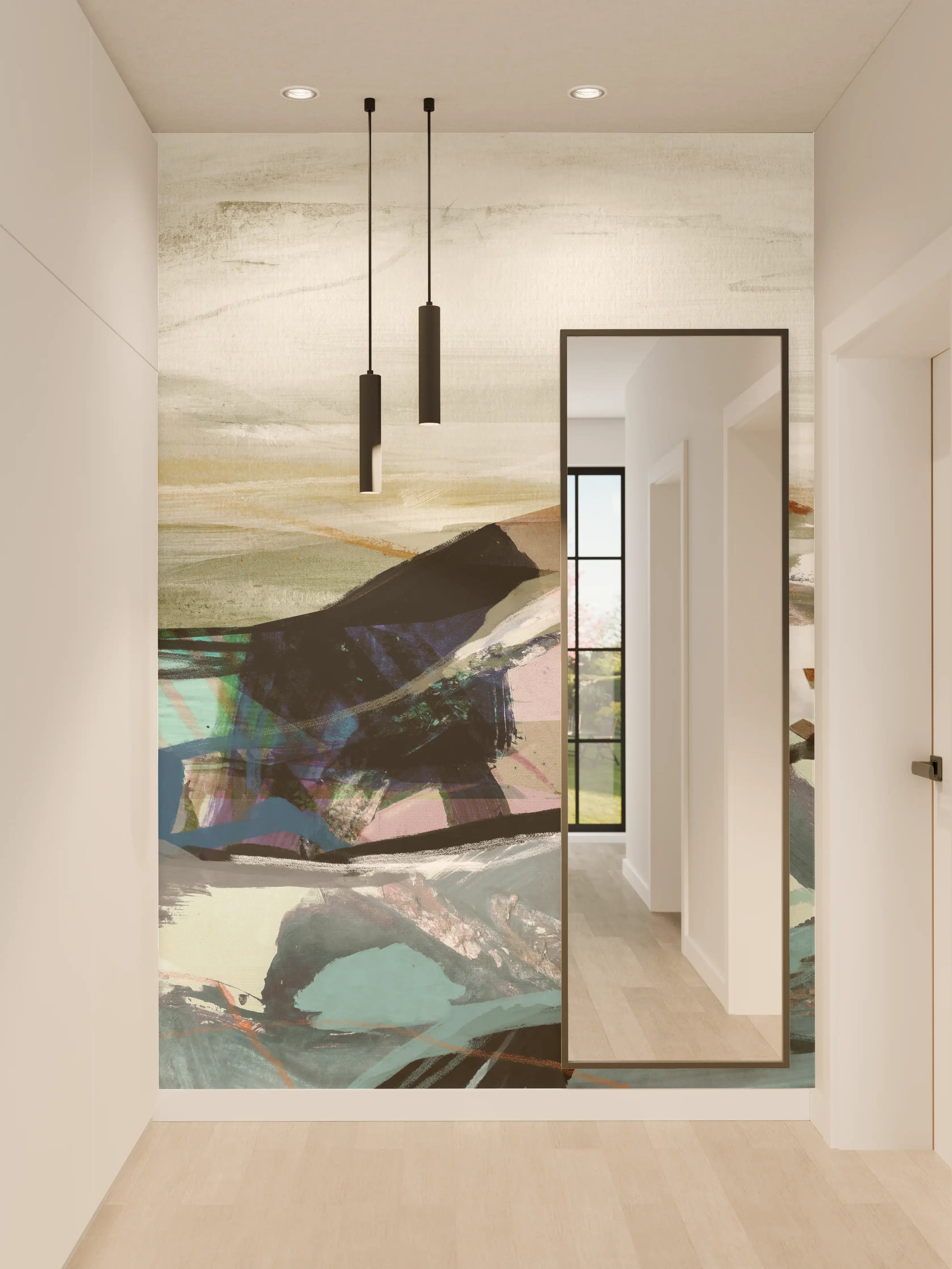Wandverkleidung Flur - "Moderne Weiß-Grau Tischlampe aus Keramik - Skandinavisches Design"
