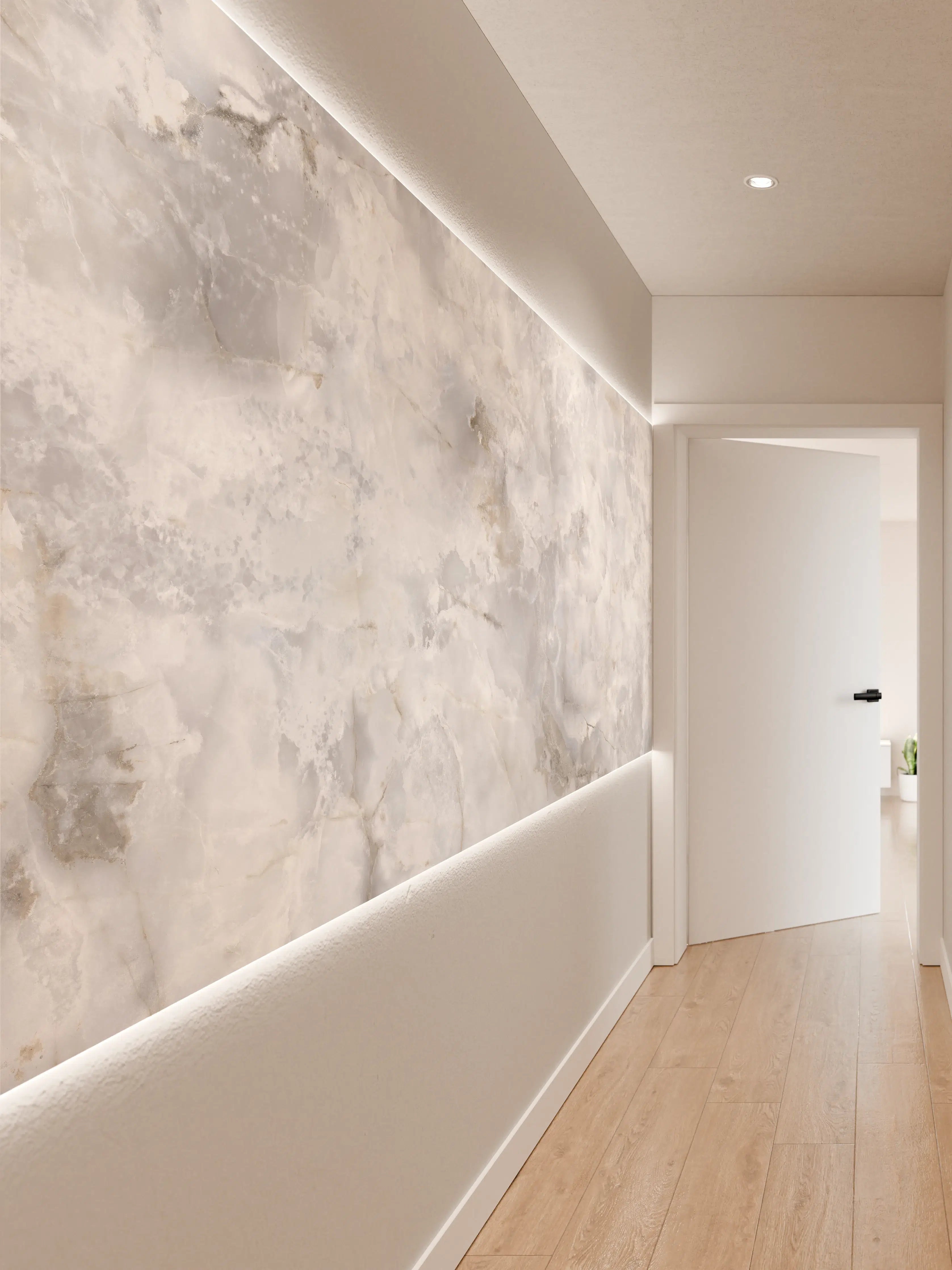 Wandverkleidung Flur - onyx marmor textur