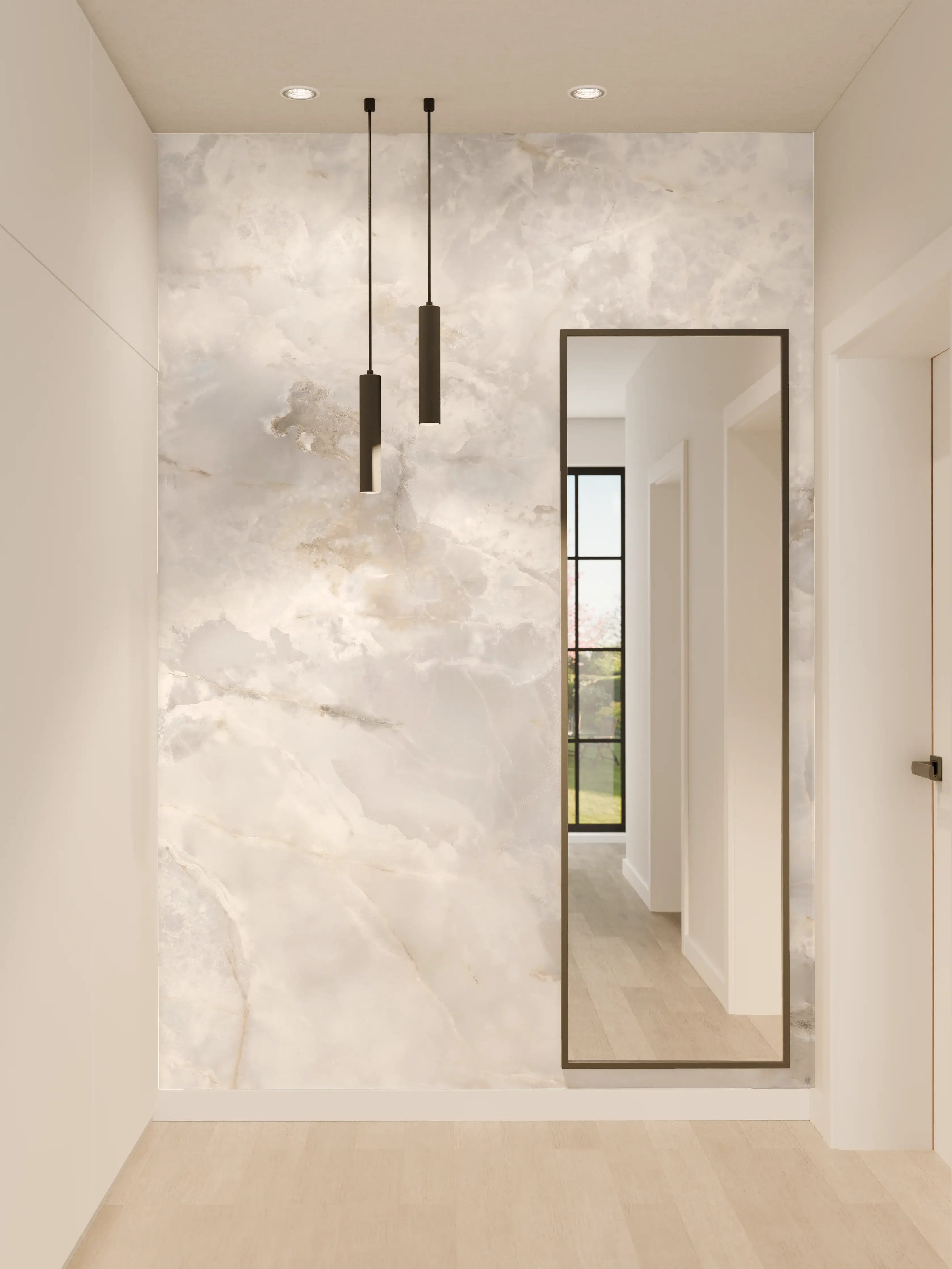 Wandverkleidung Flur - onyx marmor textur