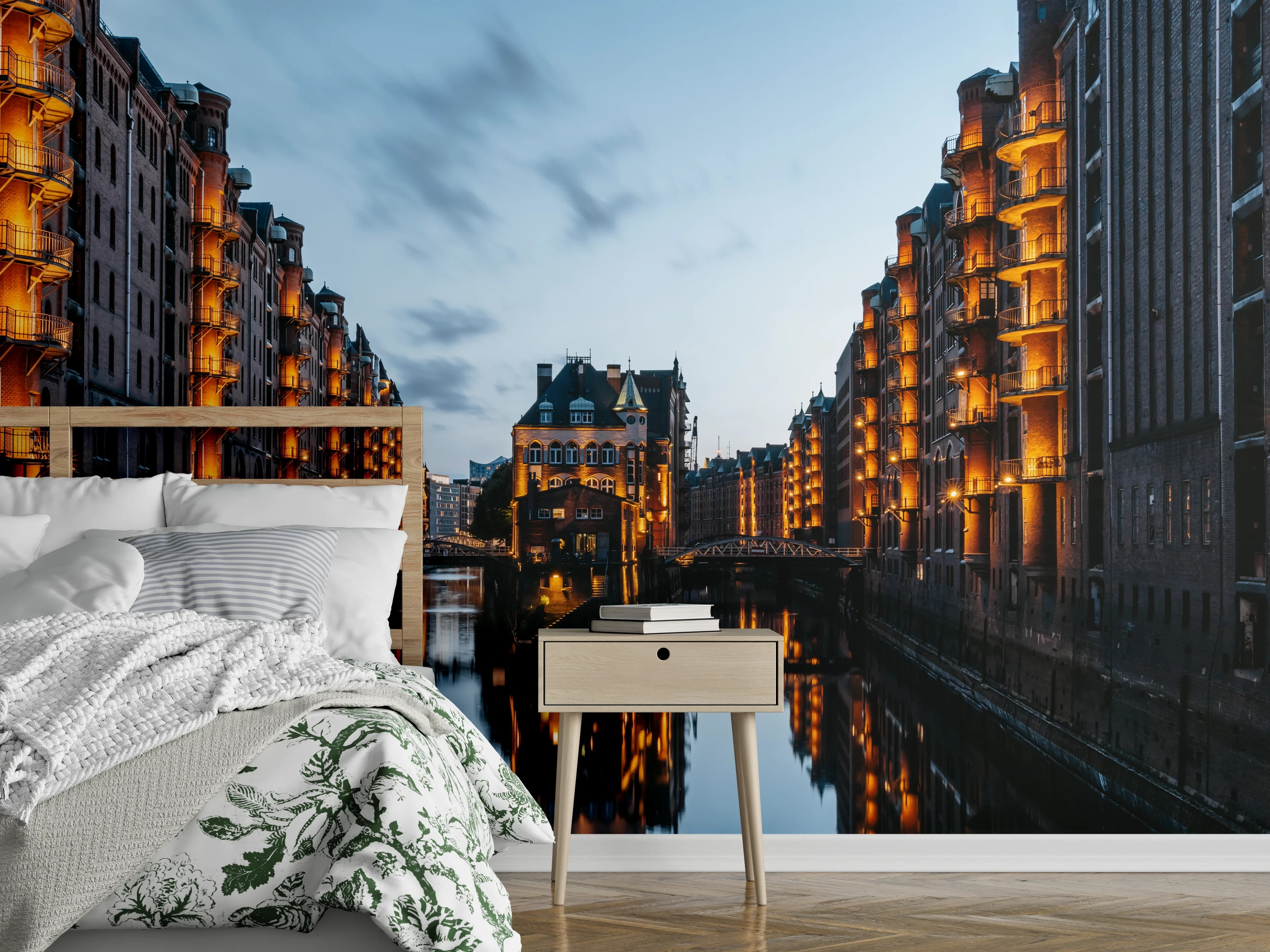 Wandverkleidung Schlafzimmer -  Ausblick von der Poggenmühlenbrücke - Hamburg