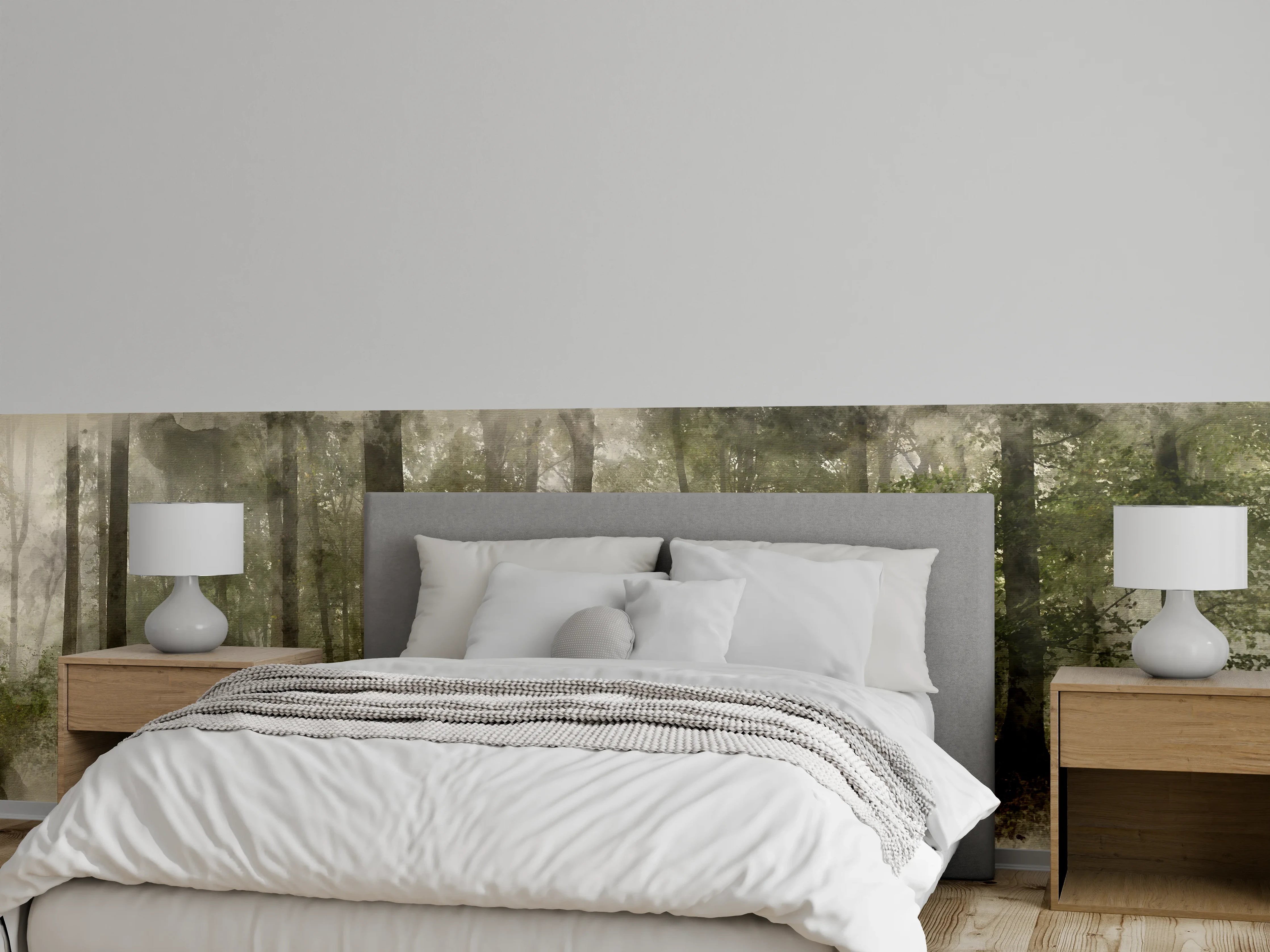 Wandverkleidung Schlafzimmer -  Digitale Aquarellmalerei - von Wendo