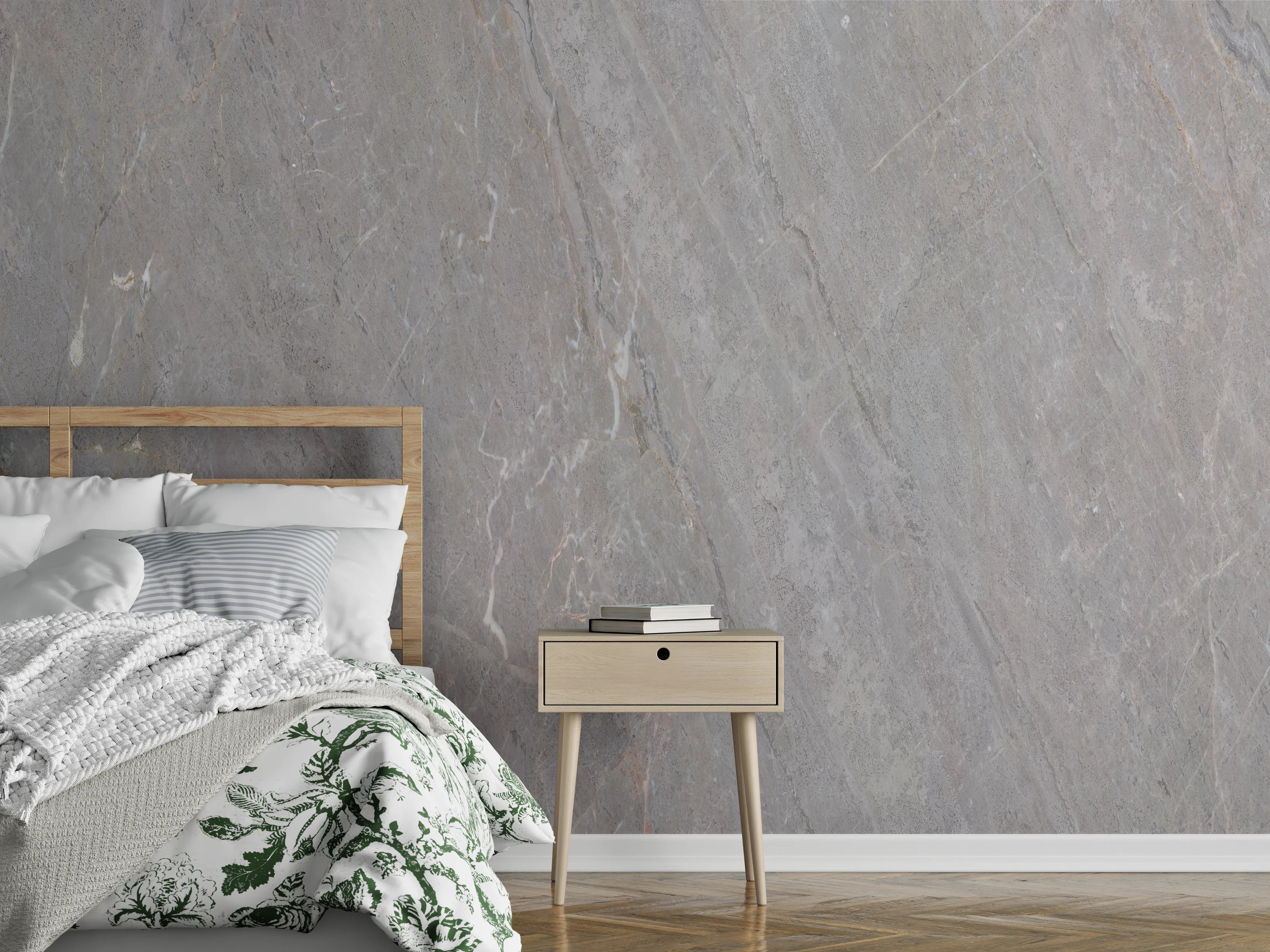 Wandverkleidung Schlafzimmer -  Natürliche Graue Marmor Textur