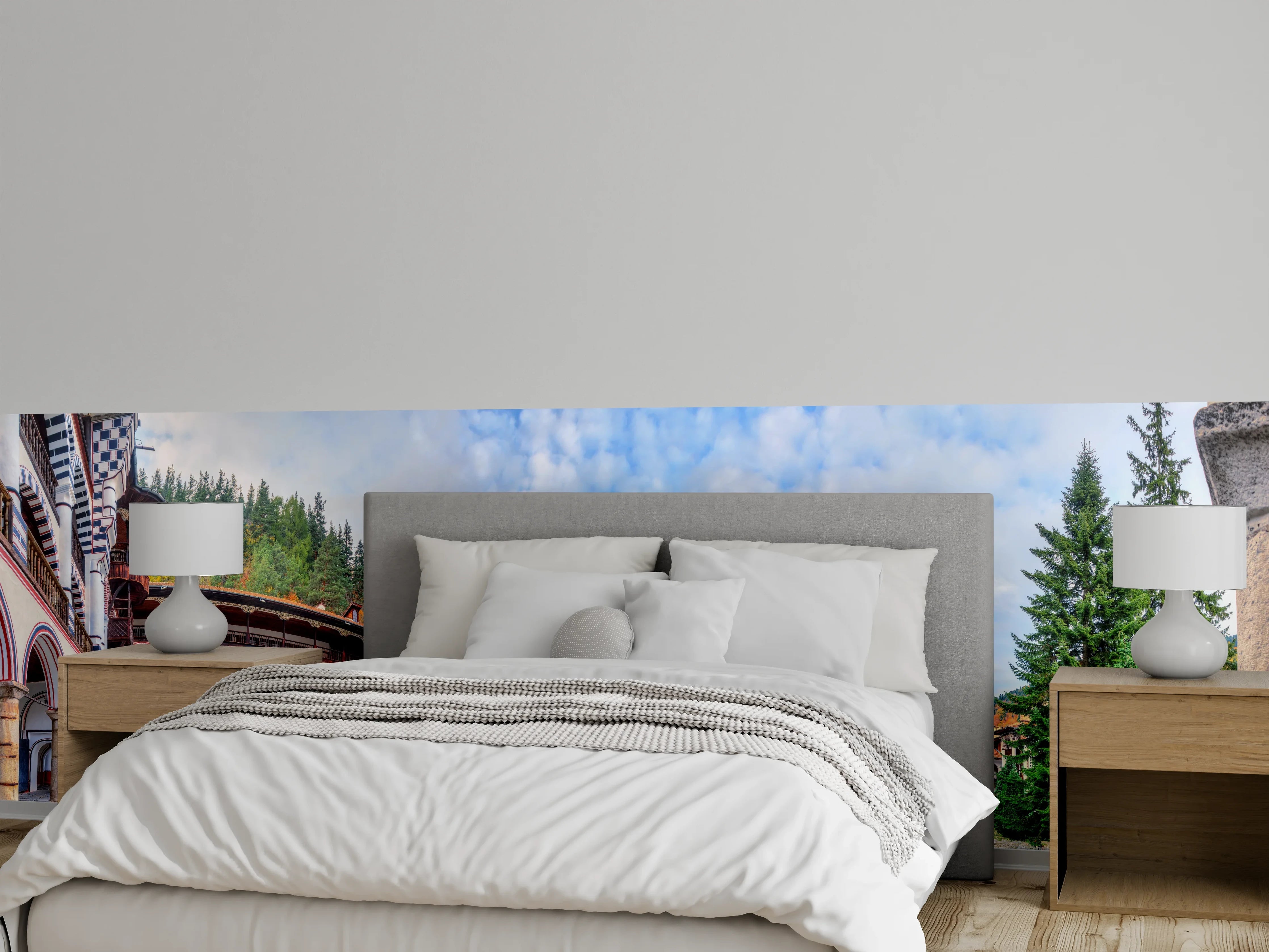 Wandverkleidung Schlafzimmer -  Wunderschöner Panoramablick auf das Rila-Kloster