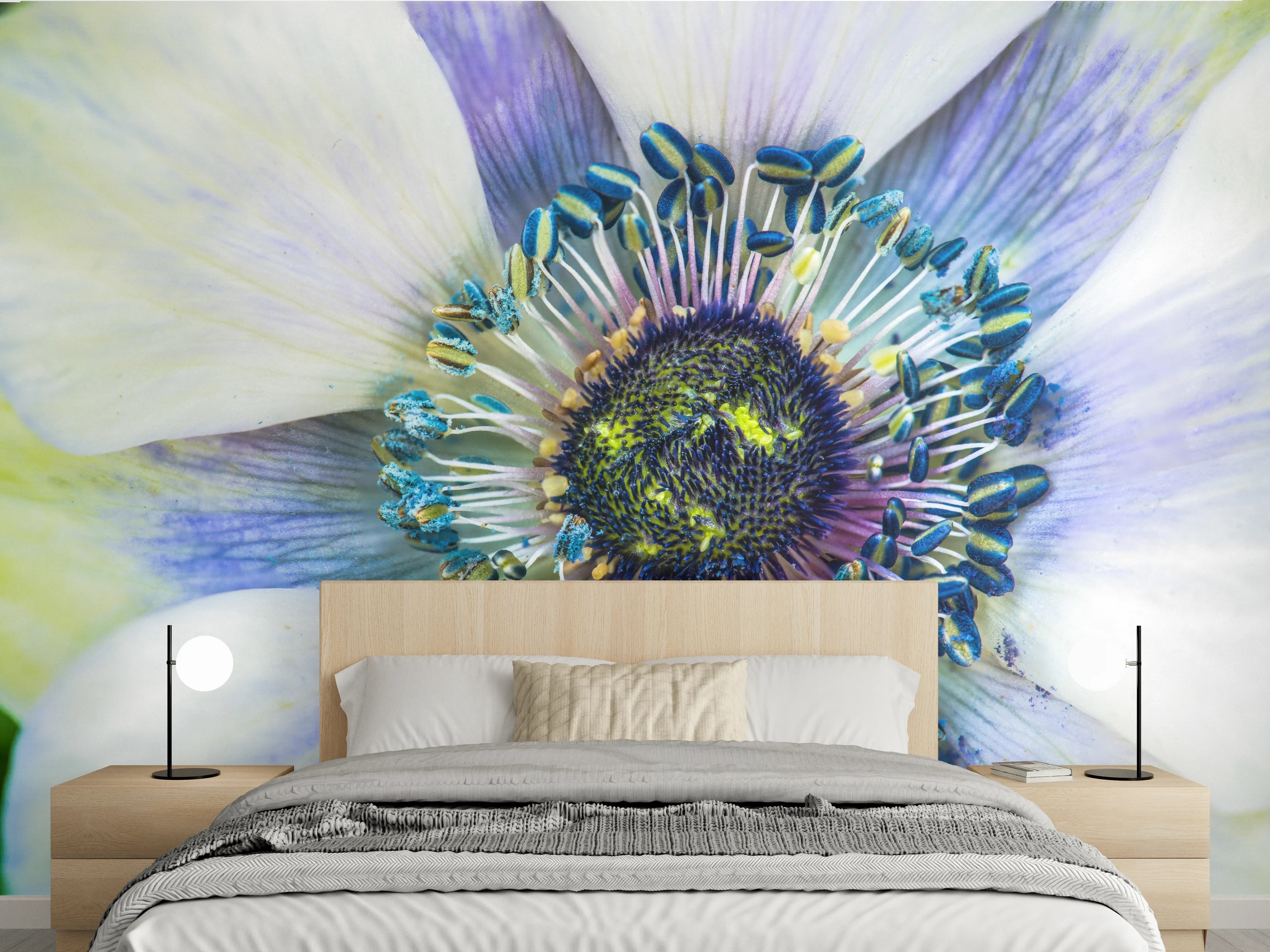 Wandverkleidung Schlafzimmer -  hübsche aufblühende Blume