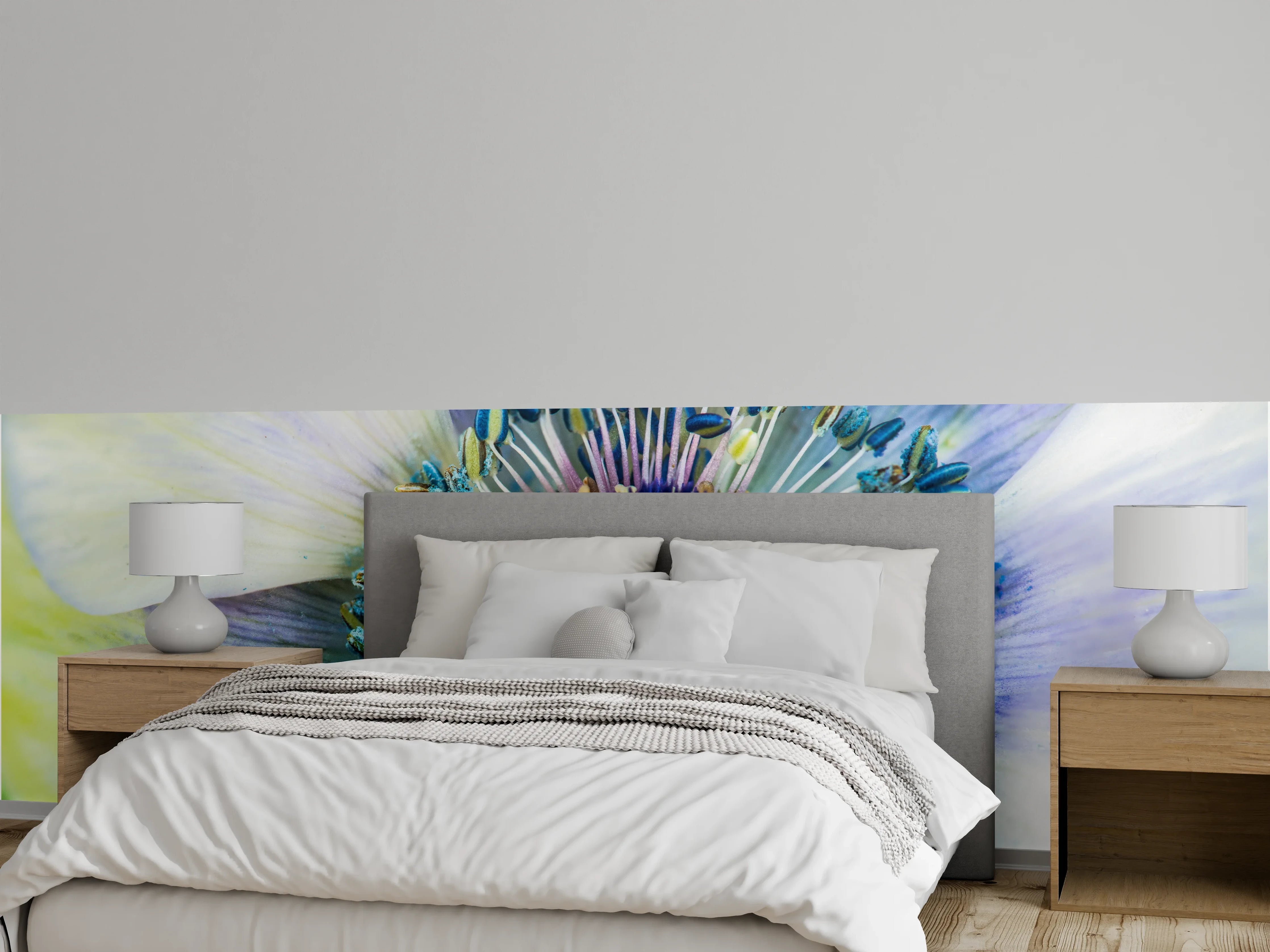 Wandverkleidung Schlafzimmer -  hübsche aufblühende Blume