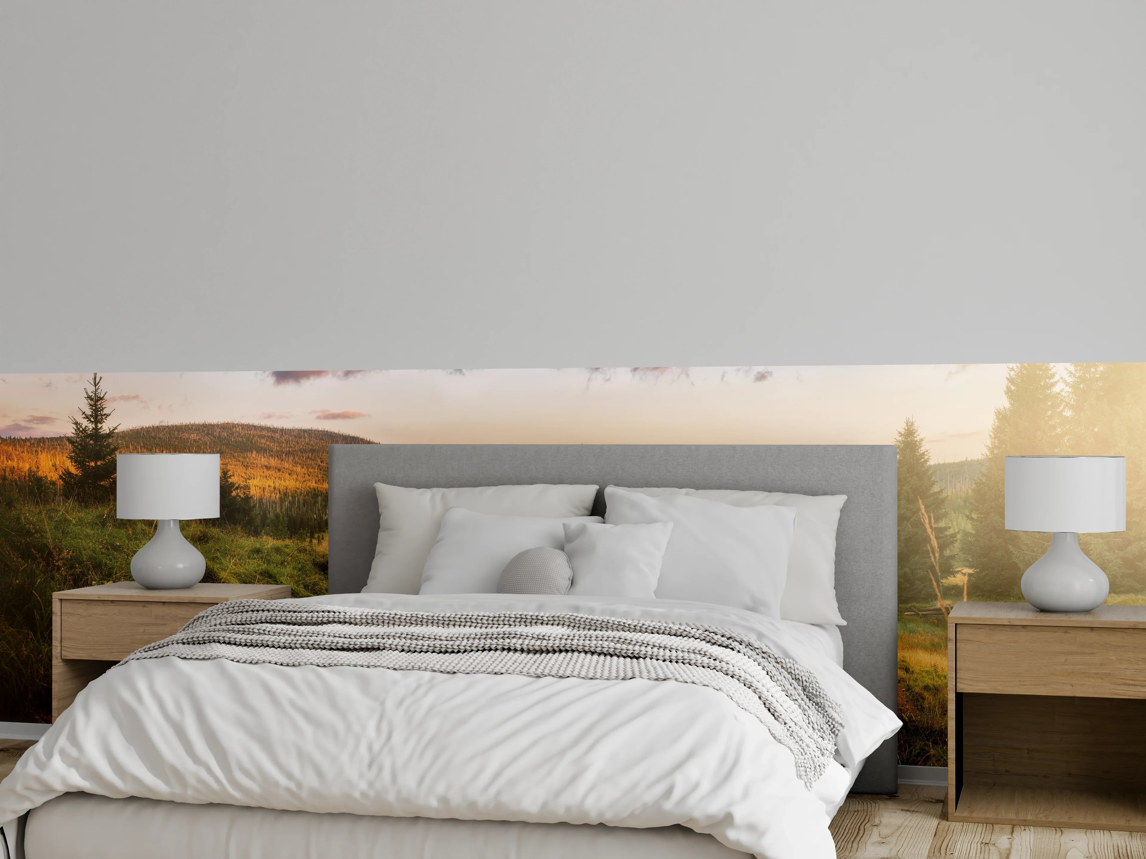 Wandverkleidung Schlafzimmer - Abendlicher Berg Luzný - Tschechien