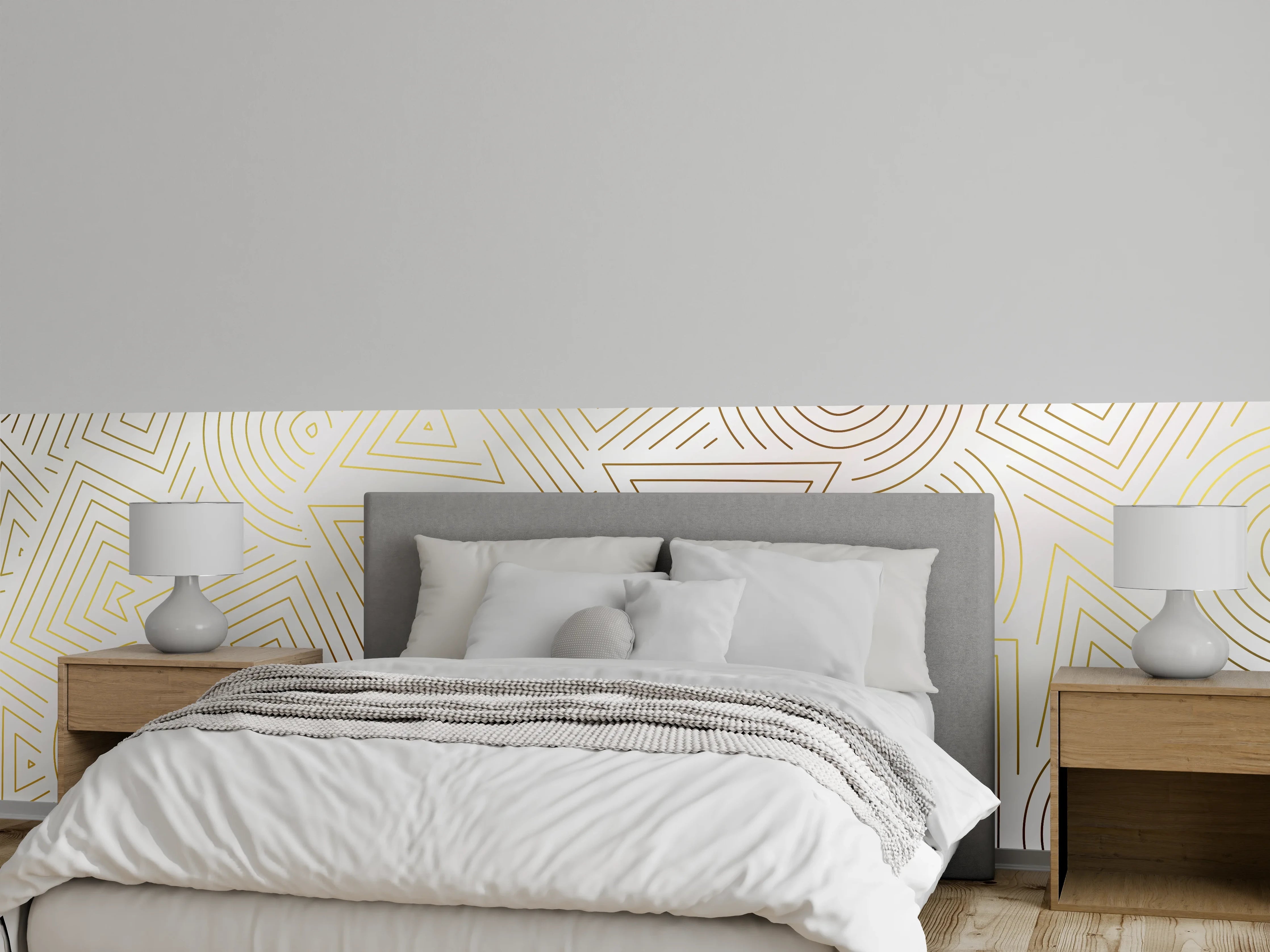 Wandverkleidung Schlafzimmer - Abstrakt Geometrische Linien Kunst