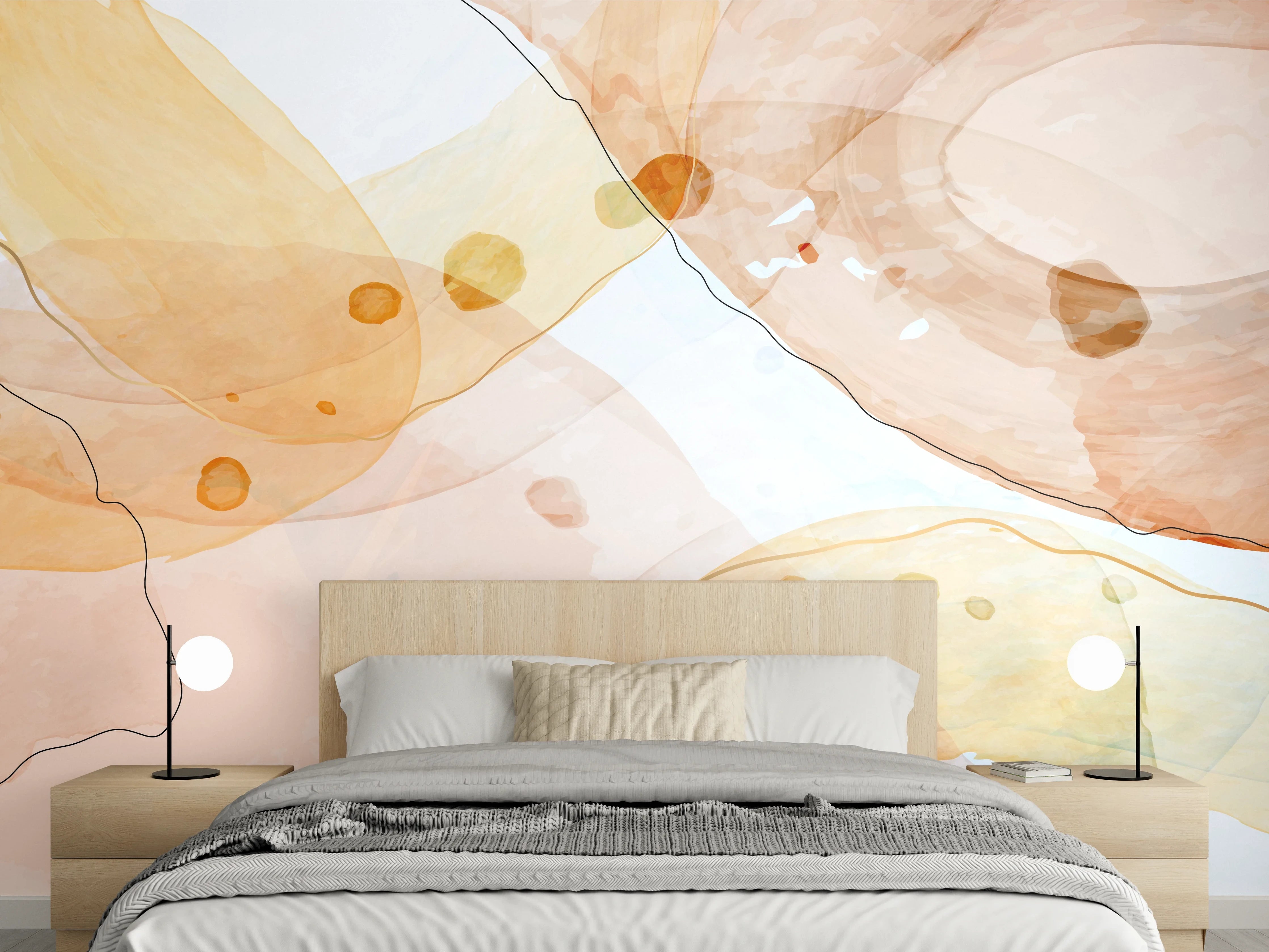 Wandverkleidung Schlafzimmer - Abstrakte Aquarellfarbtextur