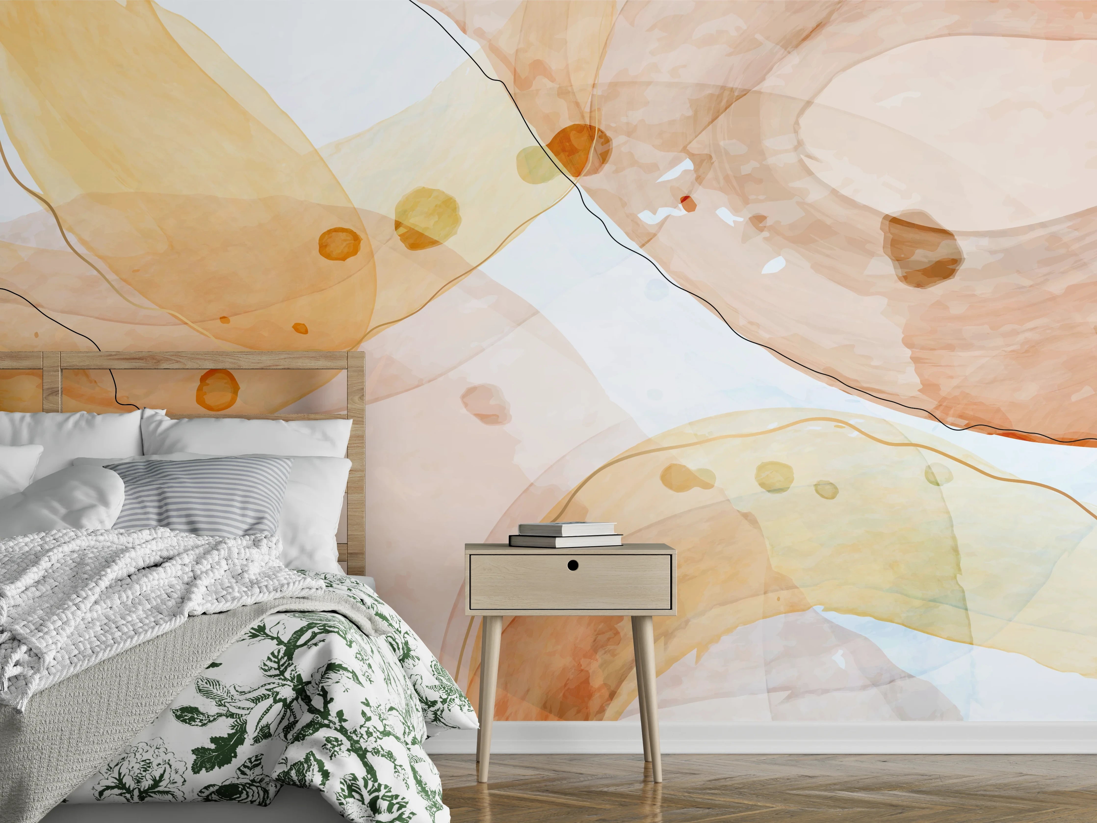 Wandverkleidung Schlafzimmer - Abstrakte Aquarellfarbtextur