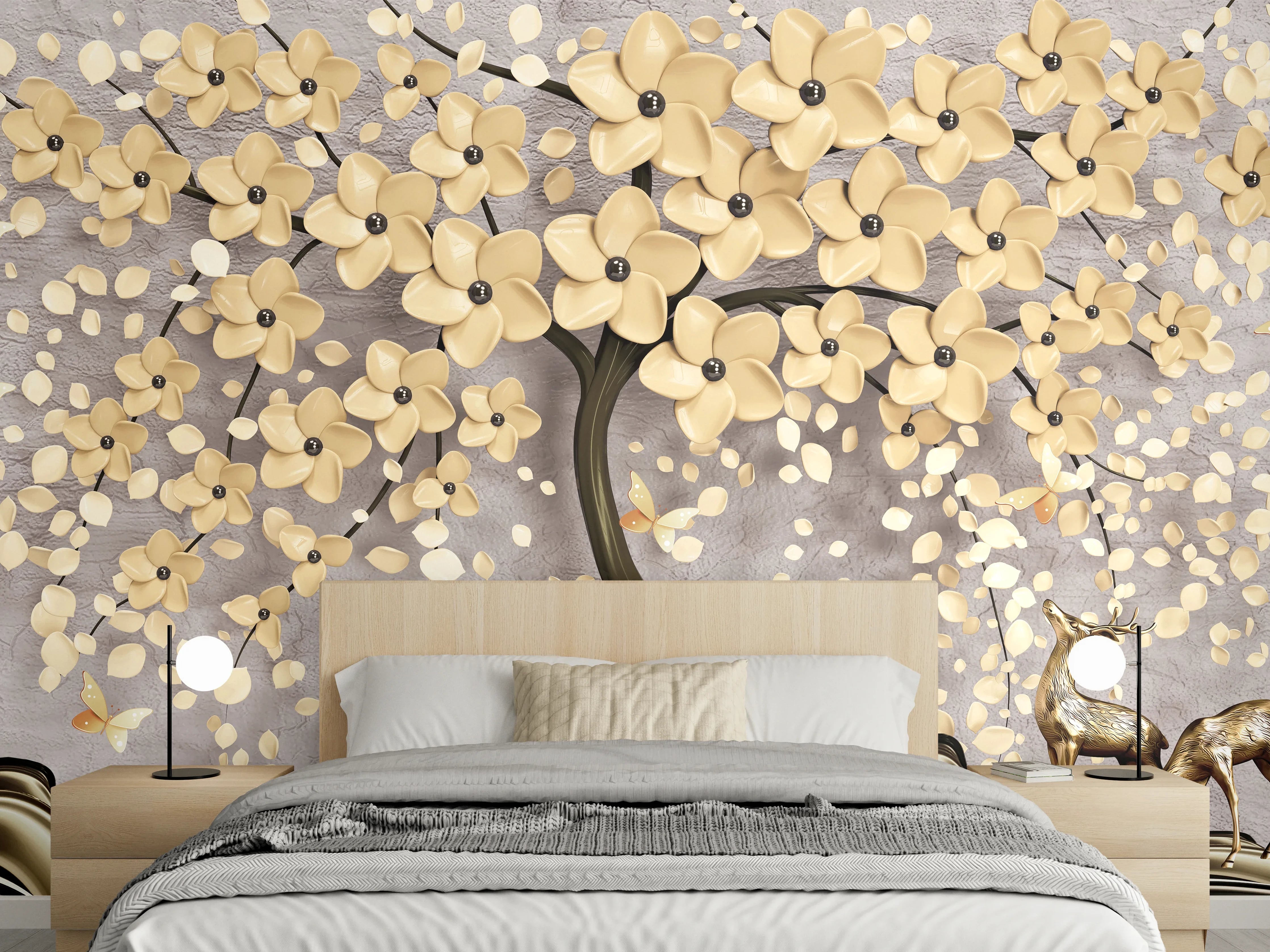 Wandverkleidung Schlafzimmer - Abstrakte Baum Struktur