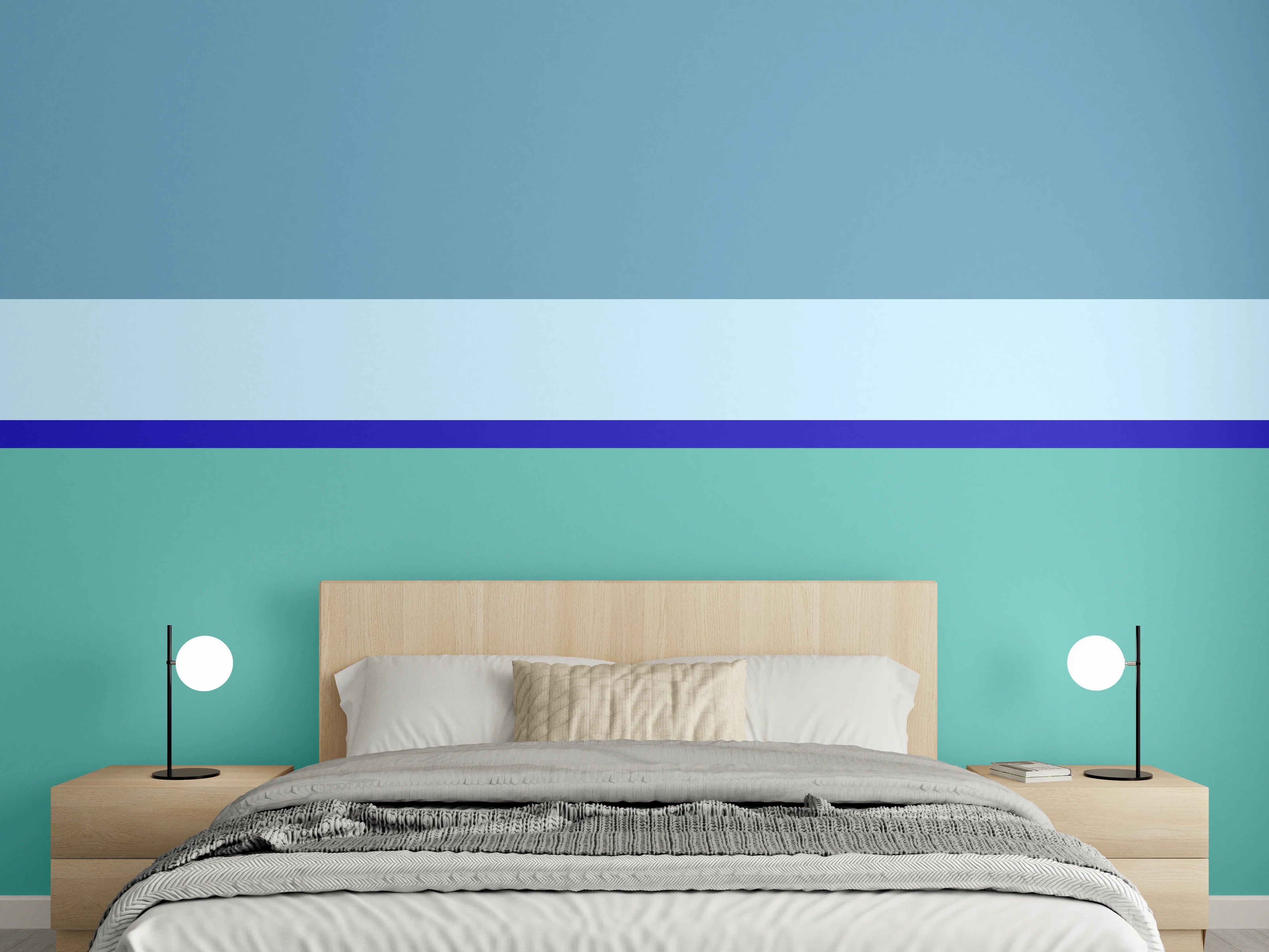 Wandverkleidung Schlafzimmer - Abstrakte Blautöne für moderne Wandgestaltung