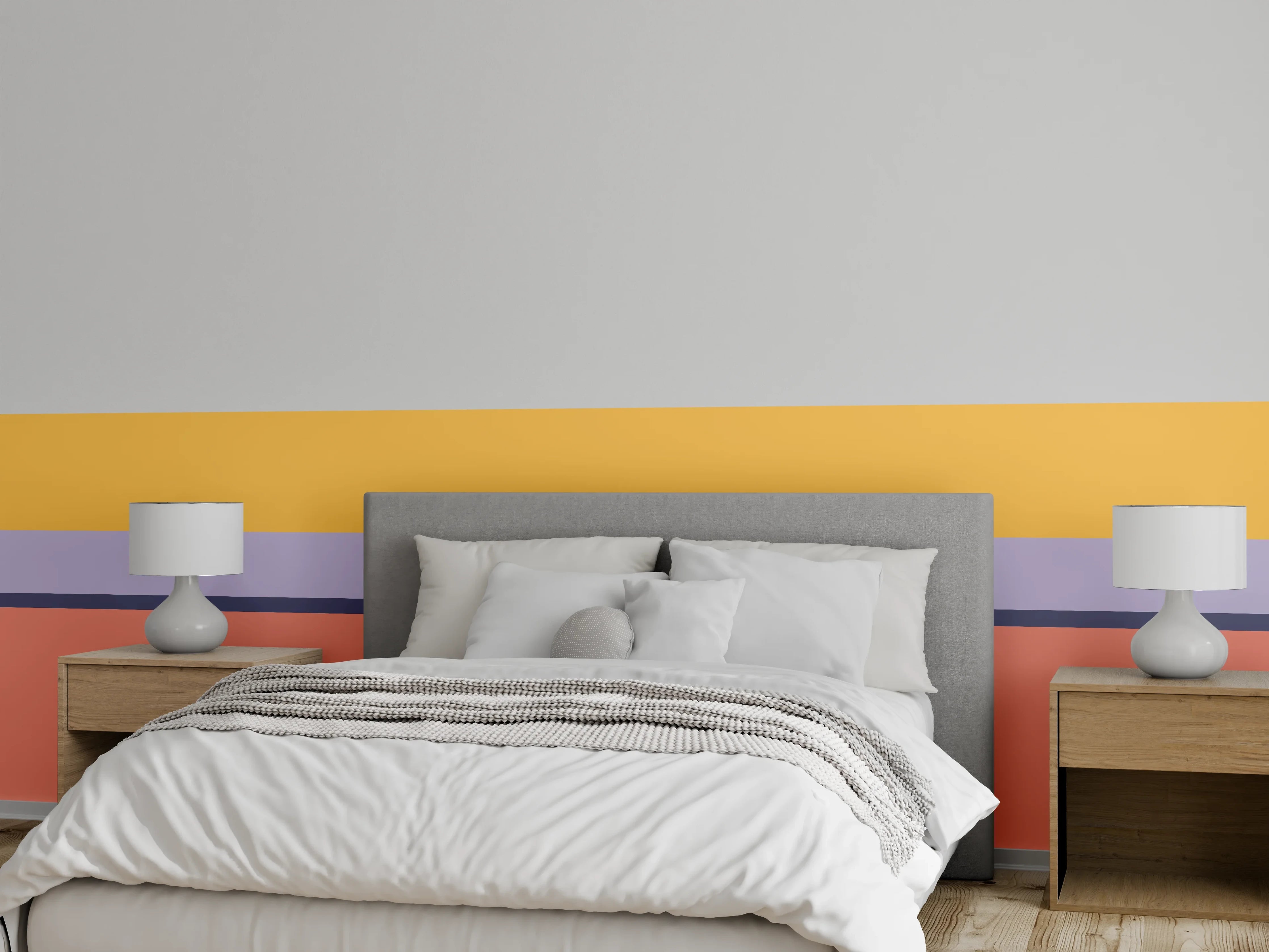 Wandverkleidung Schlafzimmer - Abstrakte Farbflächen Wanddekor