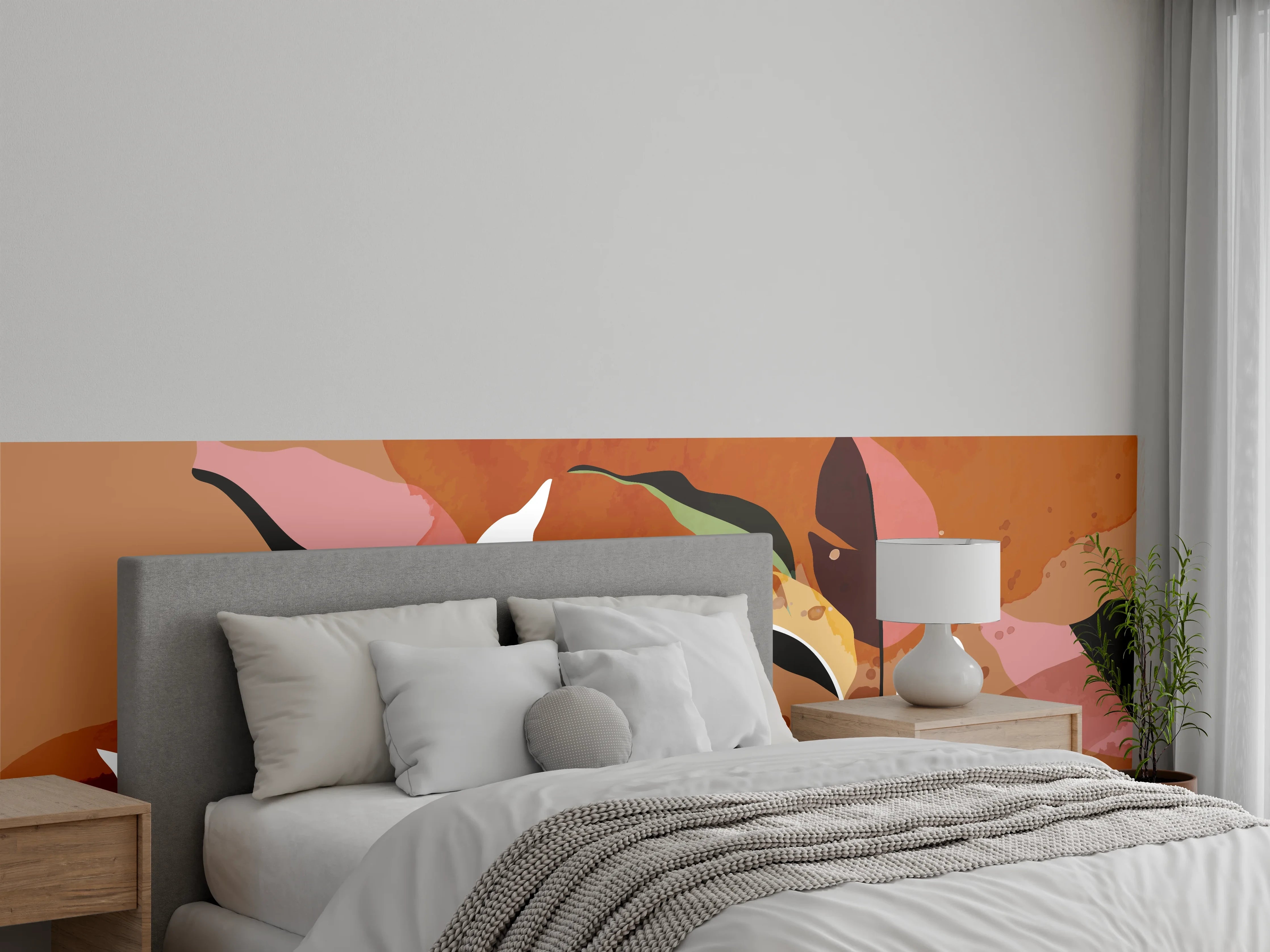 Wandverkleidung Schlafzimmer - Abstrakte Herbstblatt-Komposition