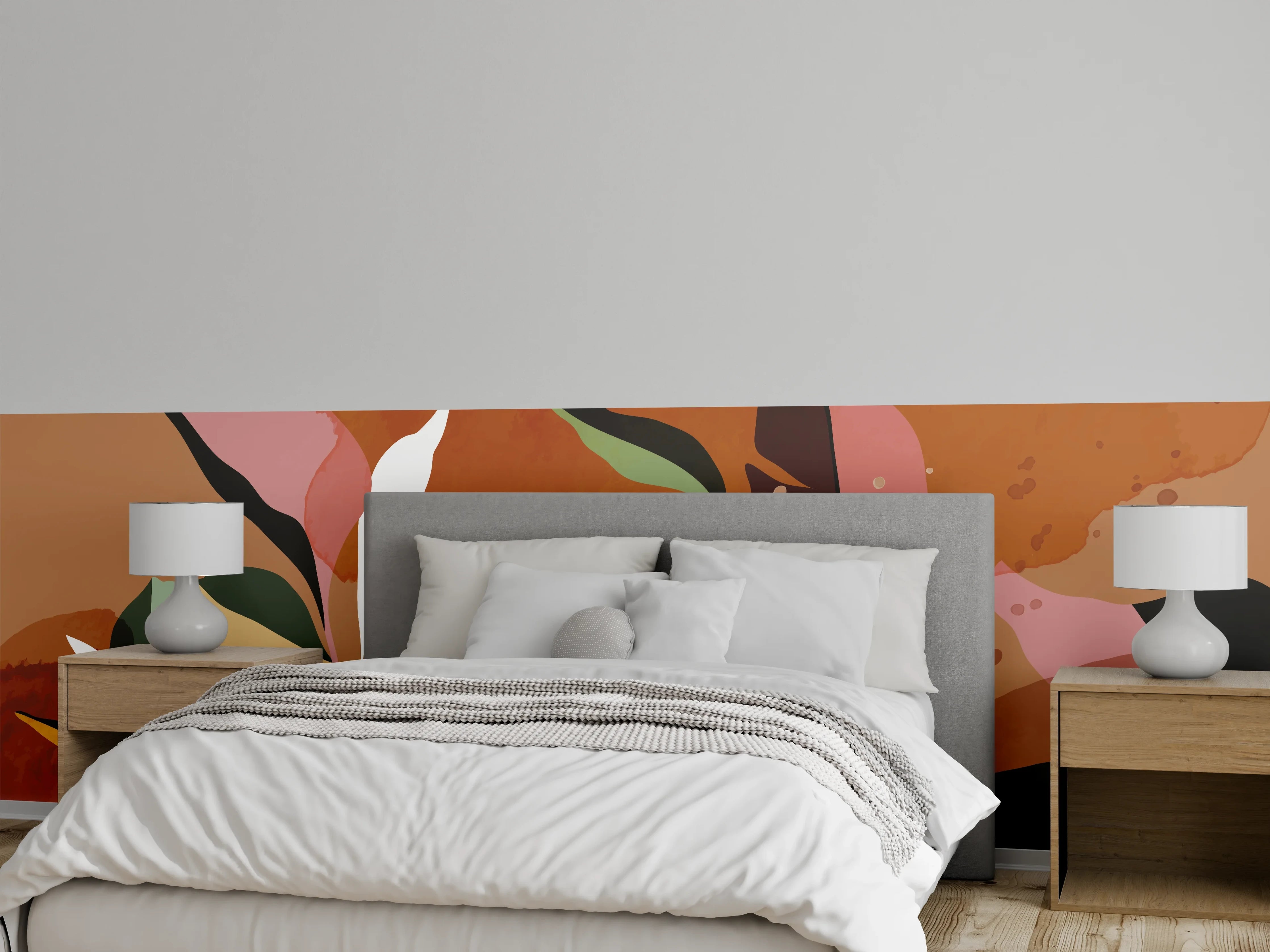 Wandverkleidung Schlafzimmer - Abstrakte Herbstblatt-Komposition