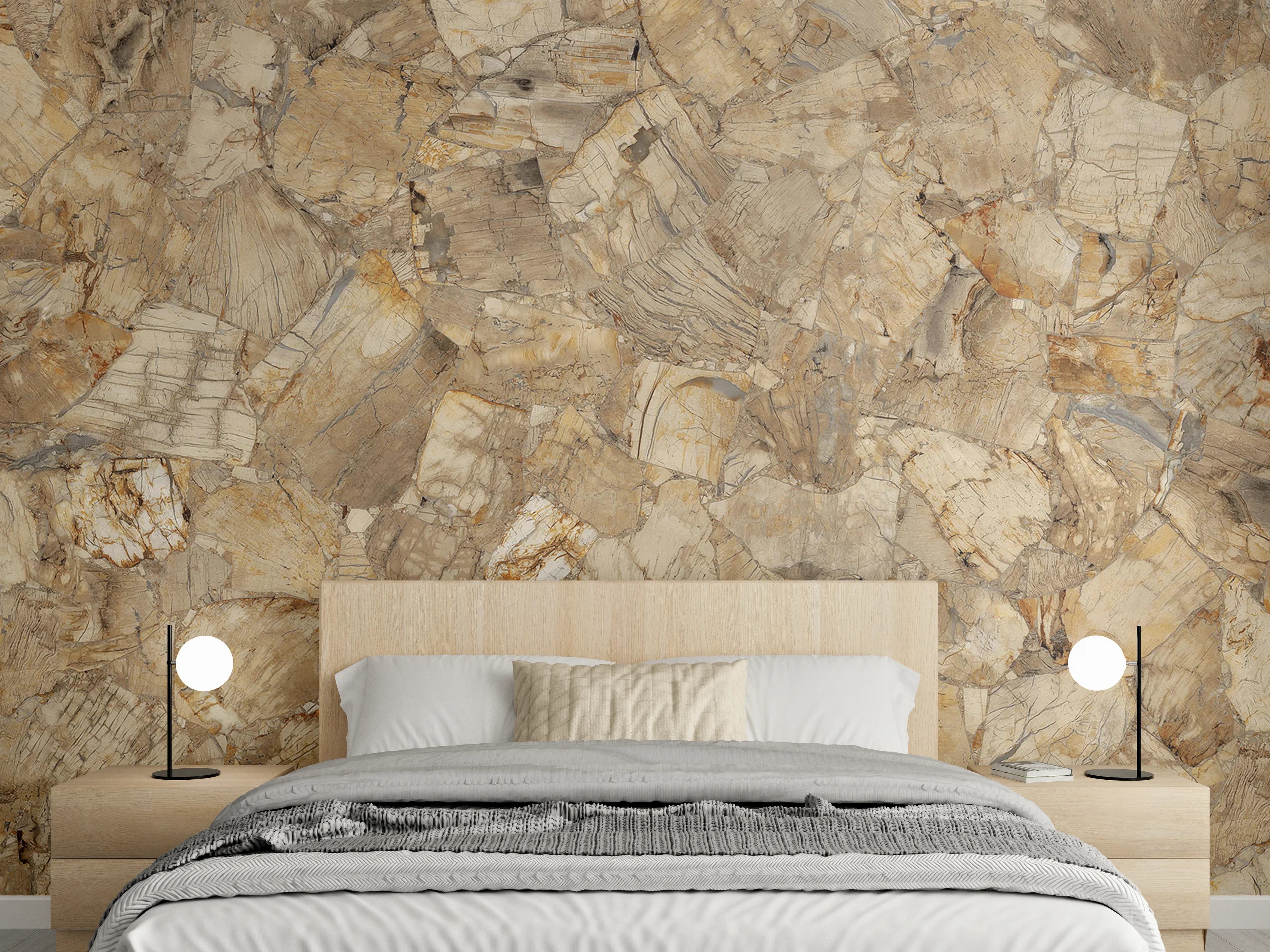 Wandverkleidung Schlafzimmer - Abstrakte Holz Struktur