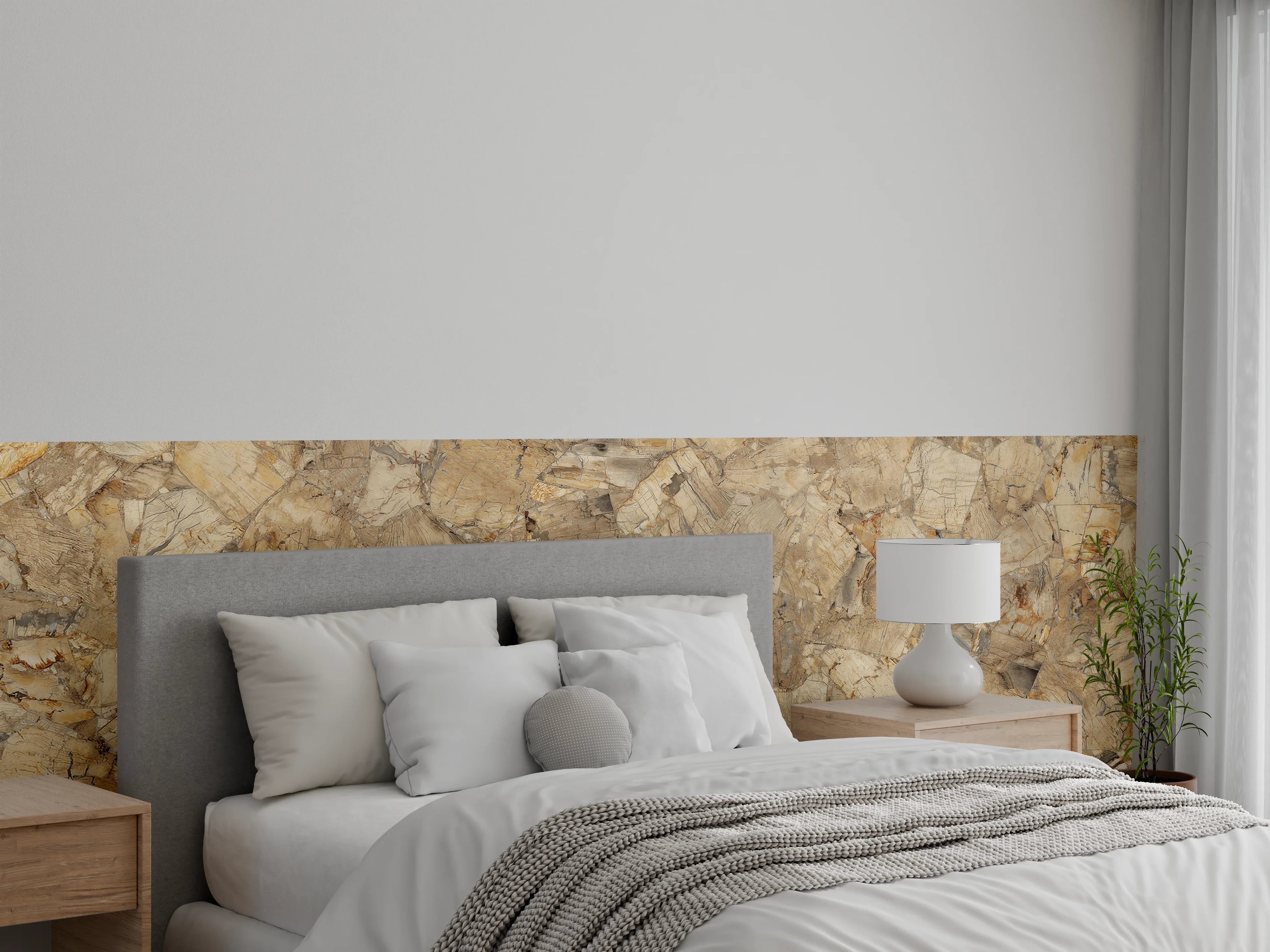 Wandverkleidung Schlafzimmer - Abstrakte Holz Struktur