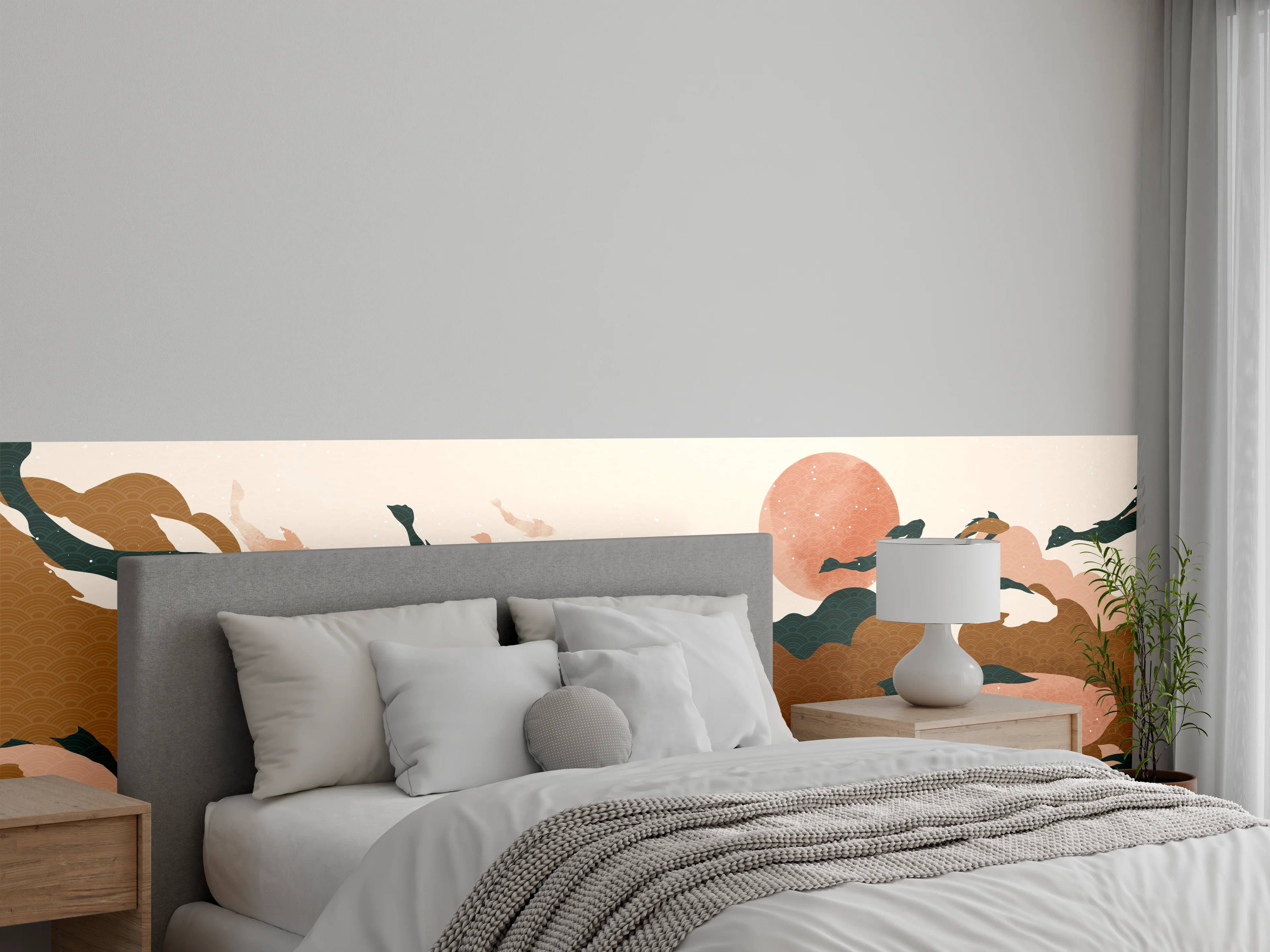 Wandverkleidung Schlafzimmer - Abstrakte Natur Pastelltöne