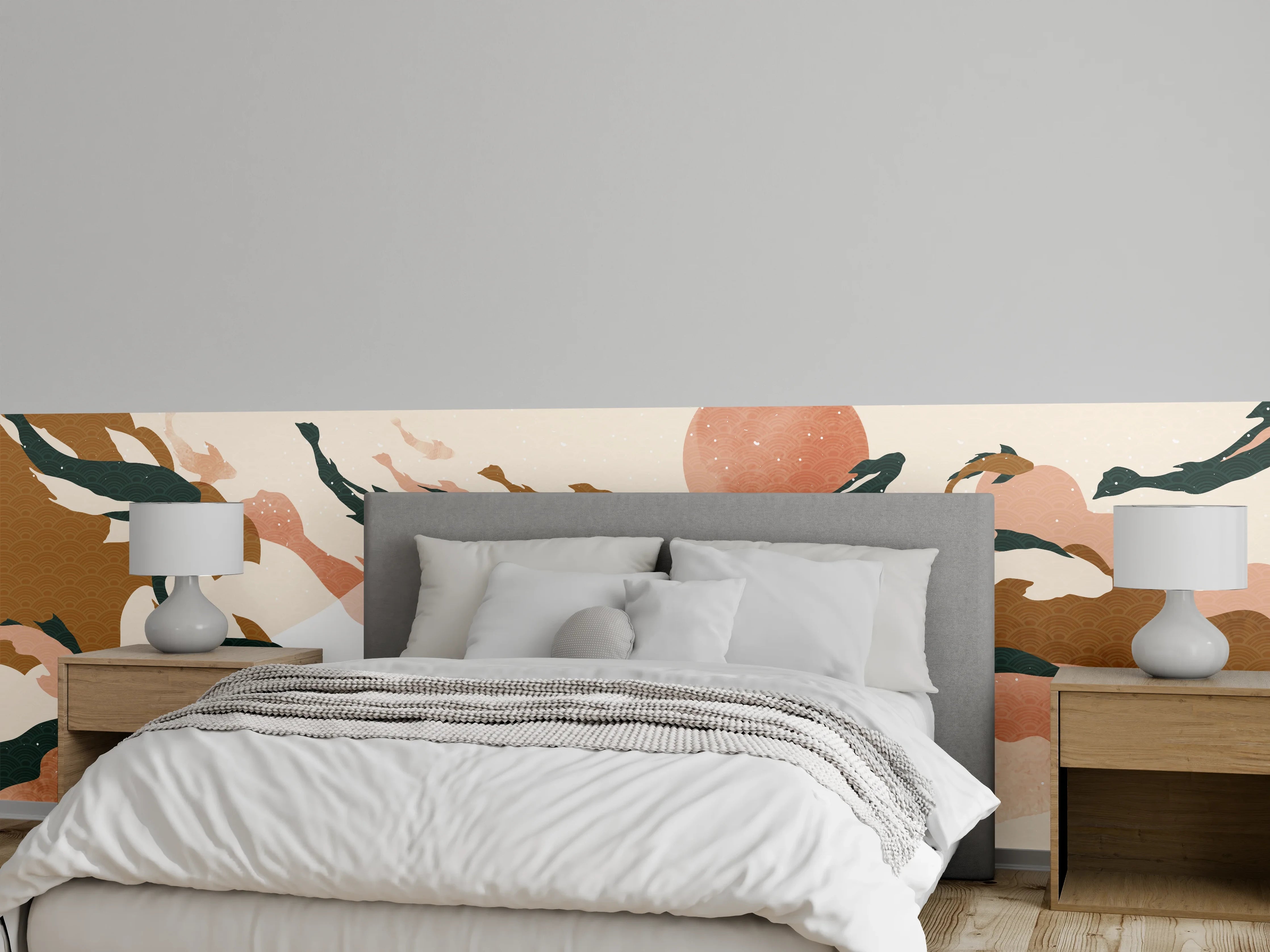 Wandverkleidung Schlafzimmer - Abstrakte Natur Pastelltöne