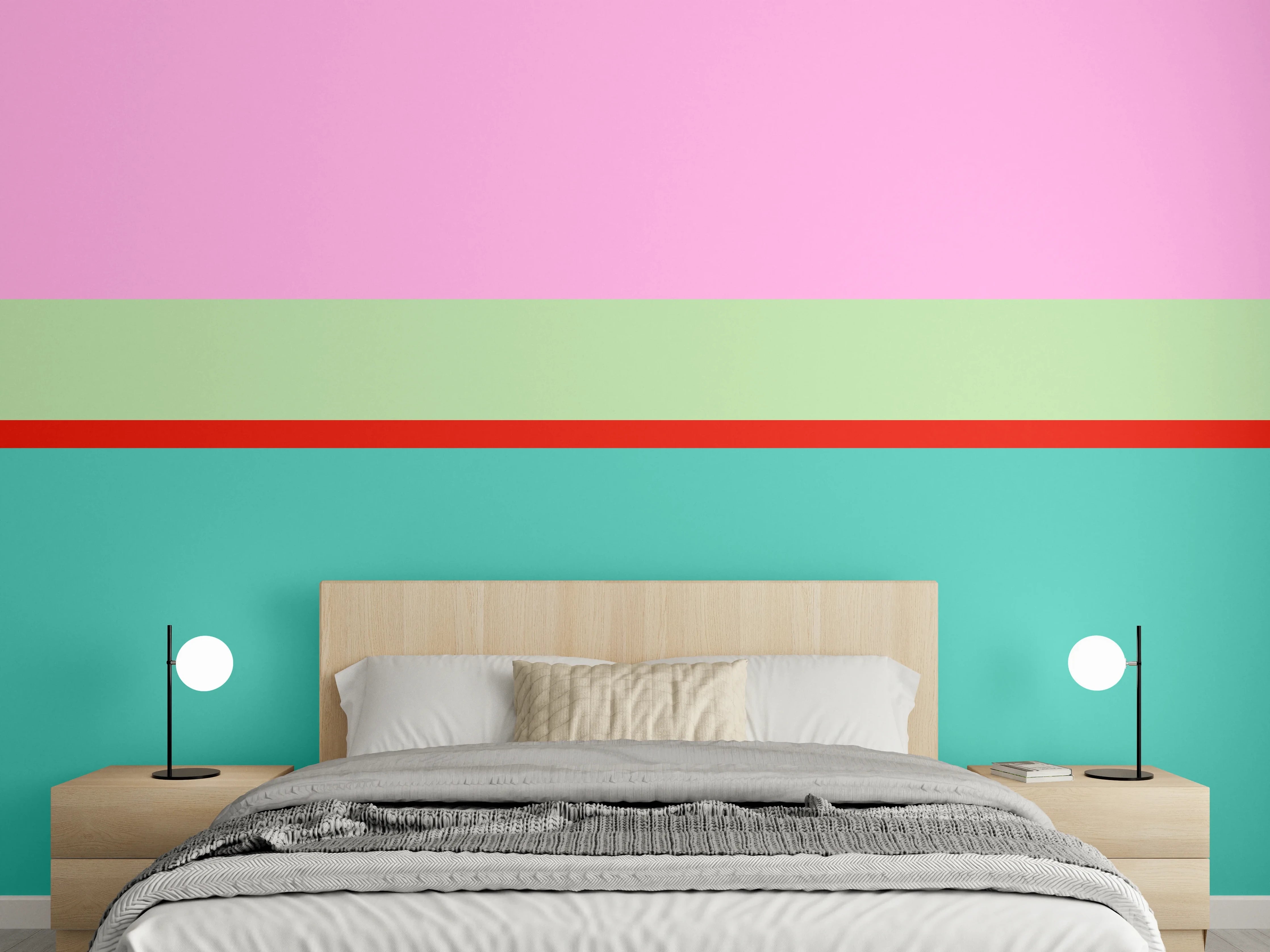 Wandverkleidung Schlafzimmer - Abstrakte Pastellfarben Wanddeko