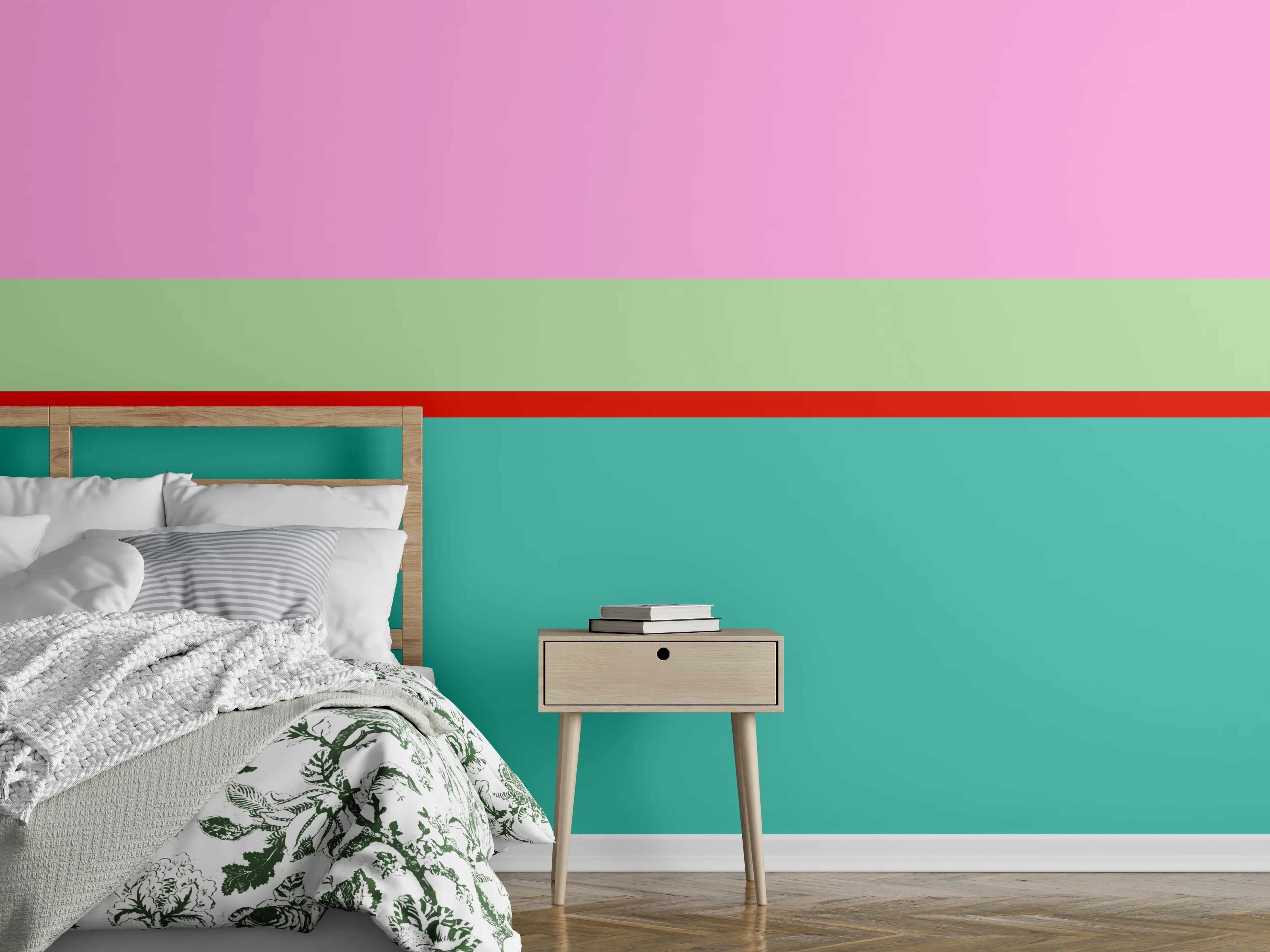 Wandverkleidung Schlafzimmer - Abstrakte Pastellfarben Wanddeko