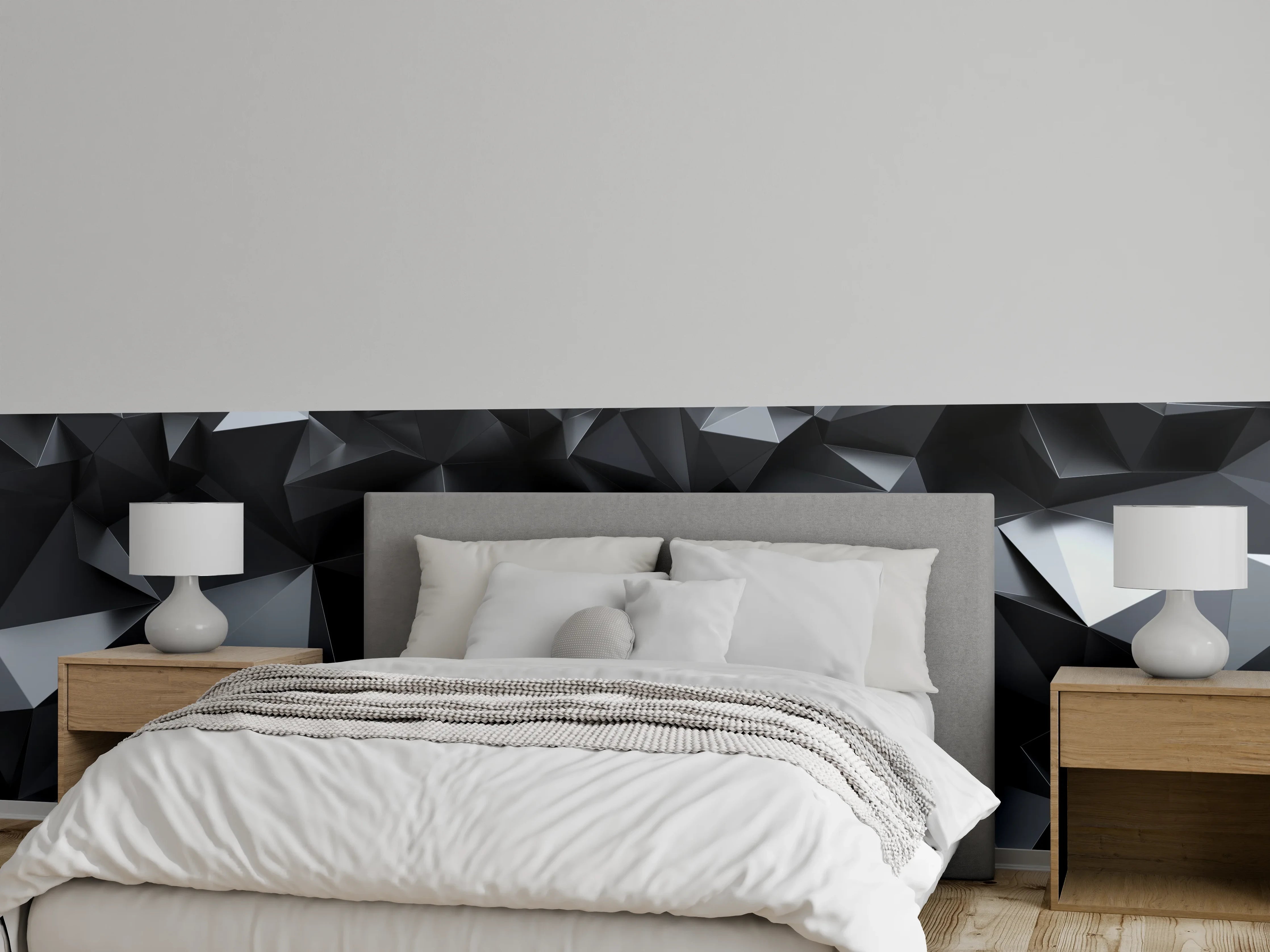 Wandverkleidung Schlafzimmer - Abstrakte Schwarze Kristalltextur