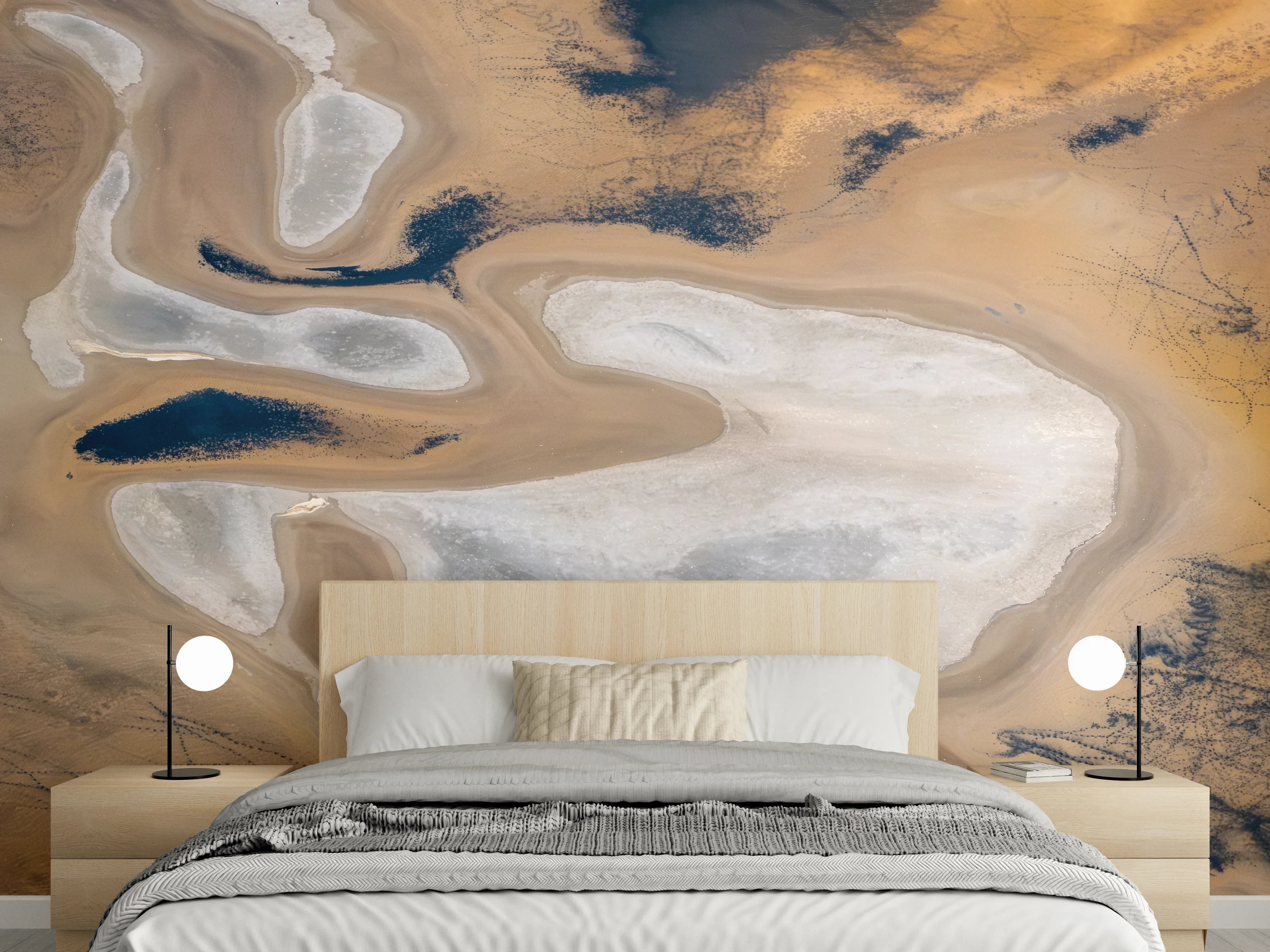 Wandverkleidung Schlafzimmer - Abstrakte Wüstenlandschaft aus der Luft