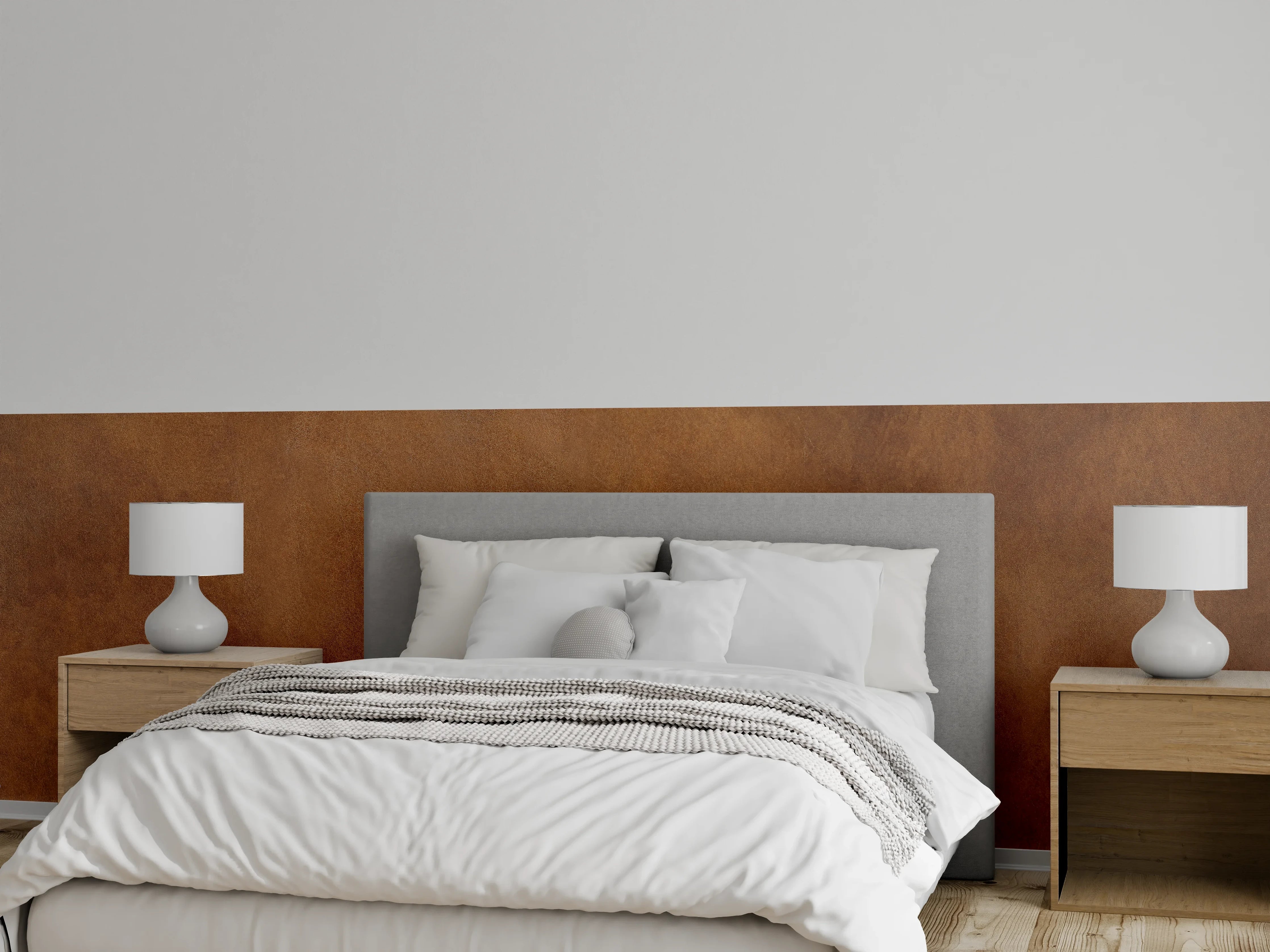 Wandverkleidung Schlafzimmer - Abstrakte braune Ledertextur