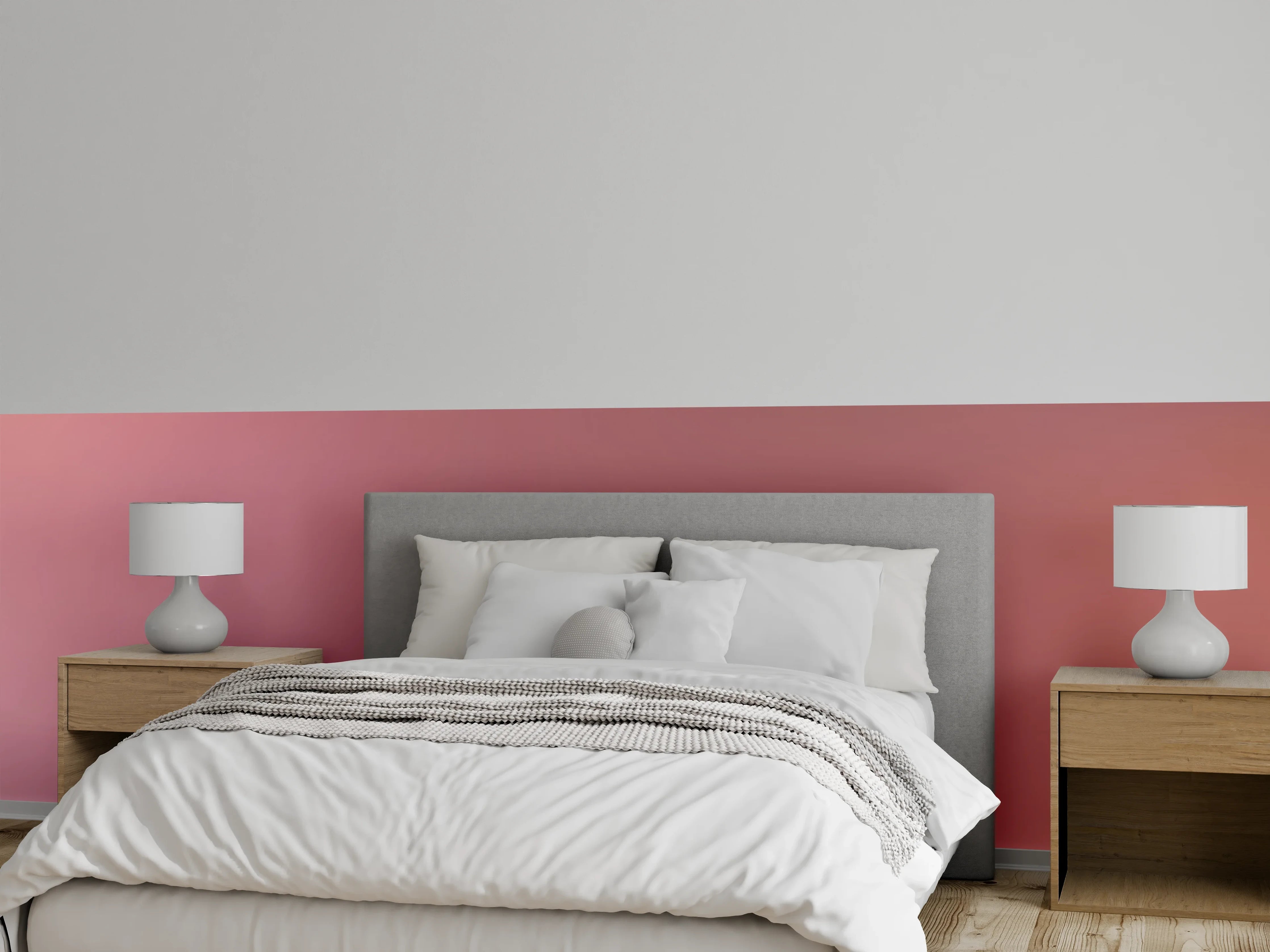 Wandverkleidung Schlafzimmer - Abstrakte rosa Farbverläufe Wanddekor