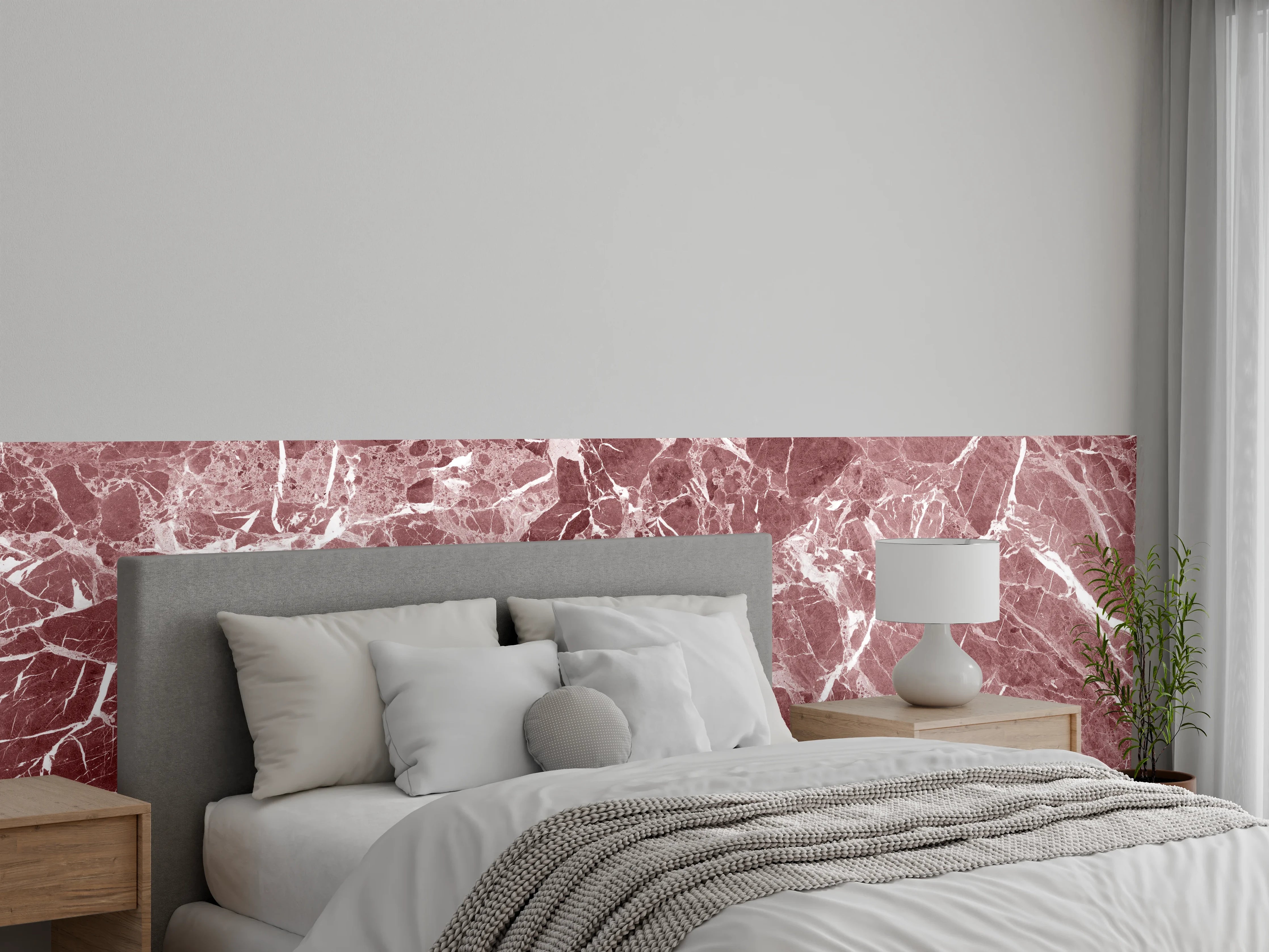 Wandverkleidung Schlafzimmer - Abstrakter roter Marmor Textur
